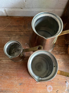 19th Century Brass & Copper Cider Measures  - Set of Three