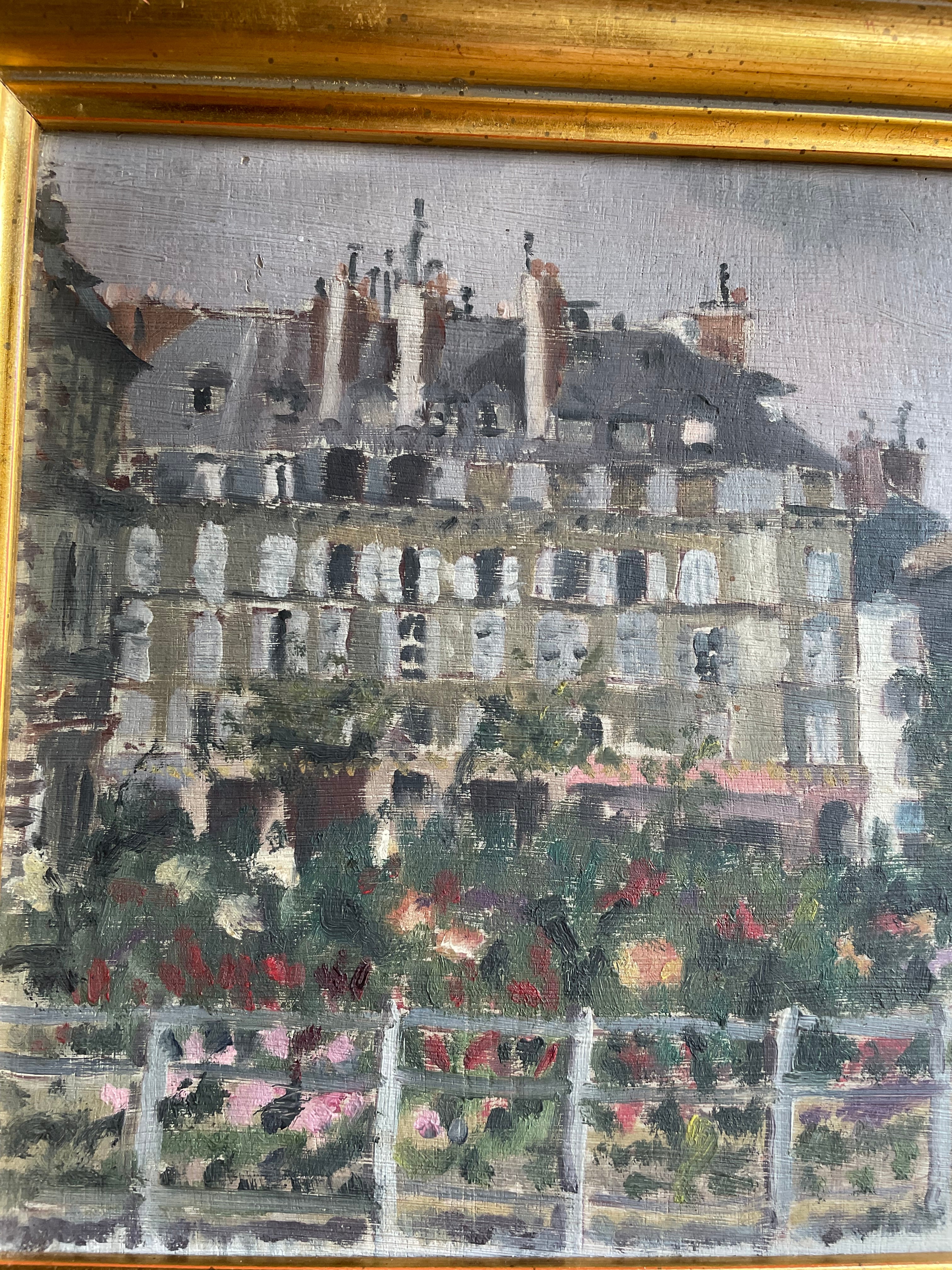 A French Garden in Bloom: Oil on Board: Was £90 now £63 at checkout