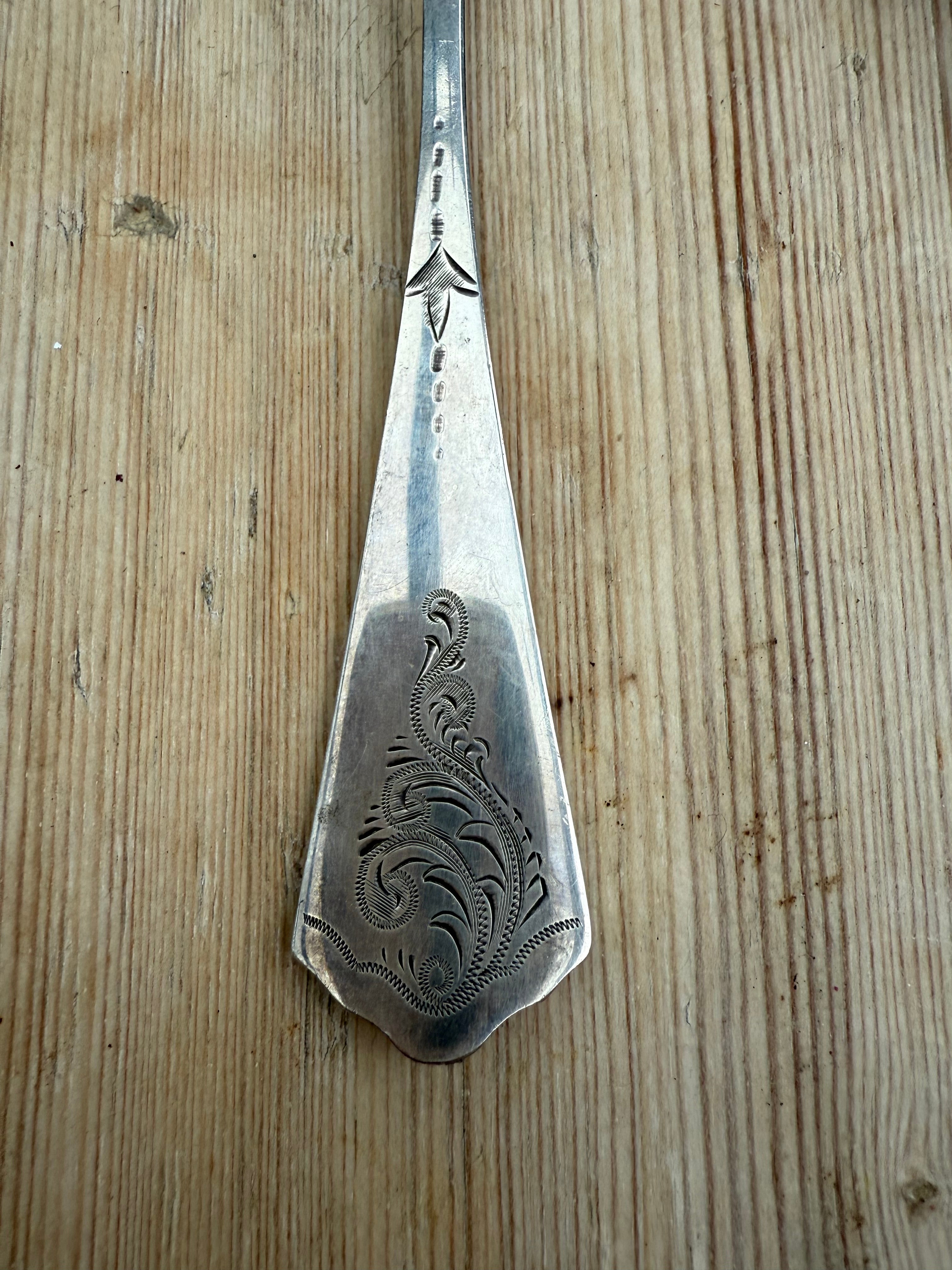 19th Century Silver Plate Sardine Fork