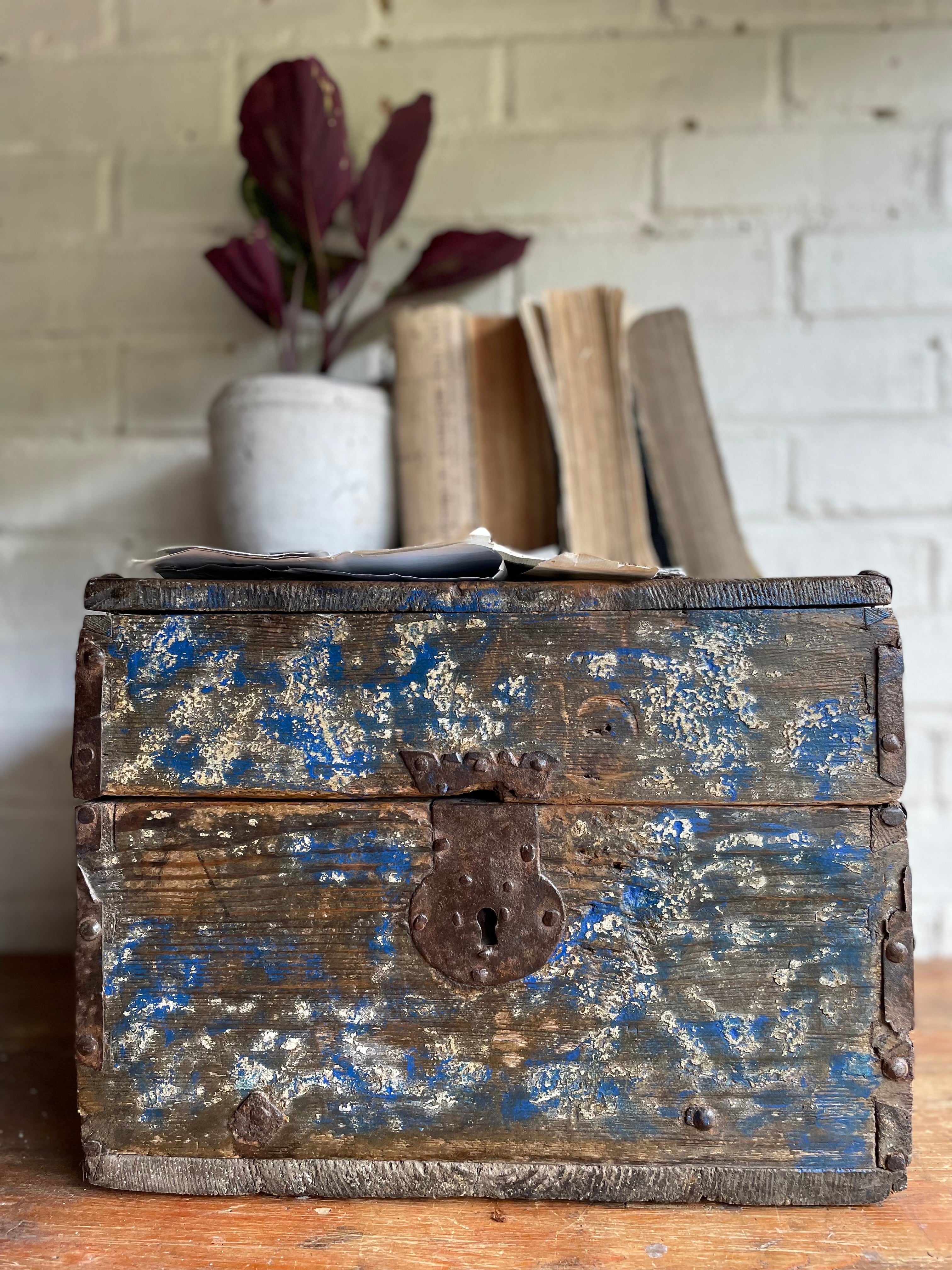 19th Century Chest with Original Iron Handles