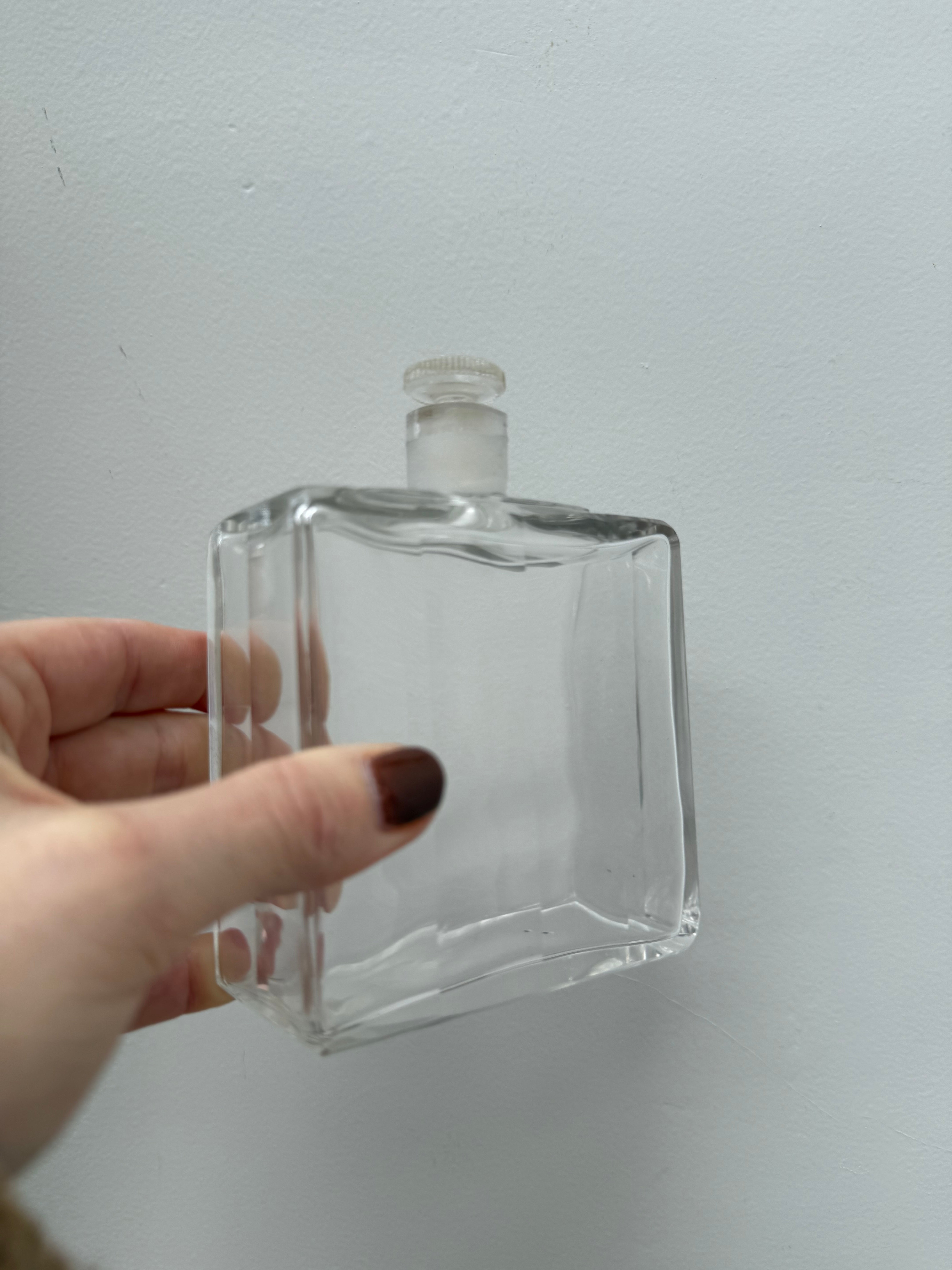 Large Glass Vintage French Cologne Bottle: Circa 1940s