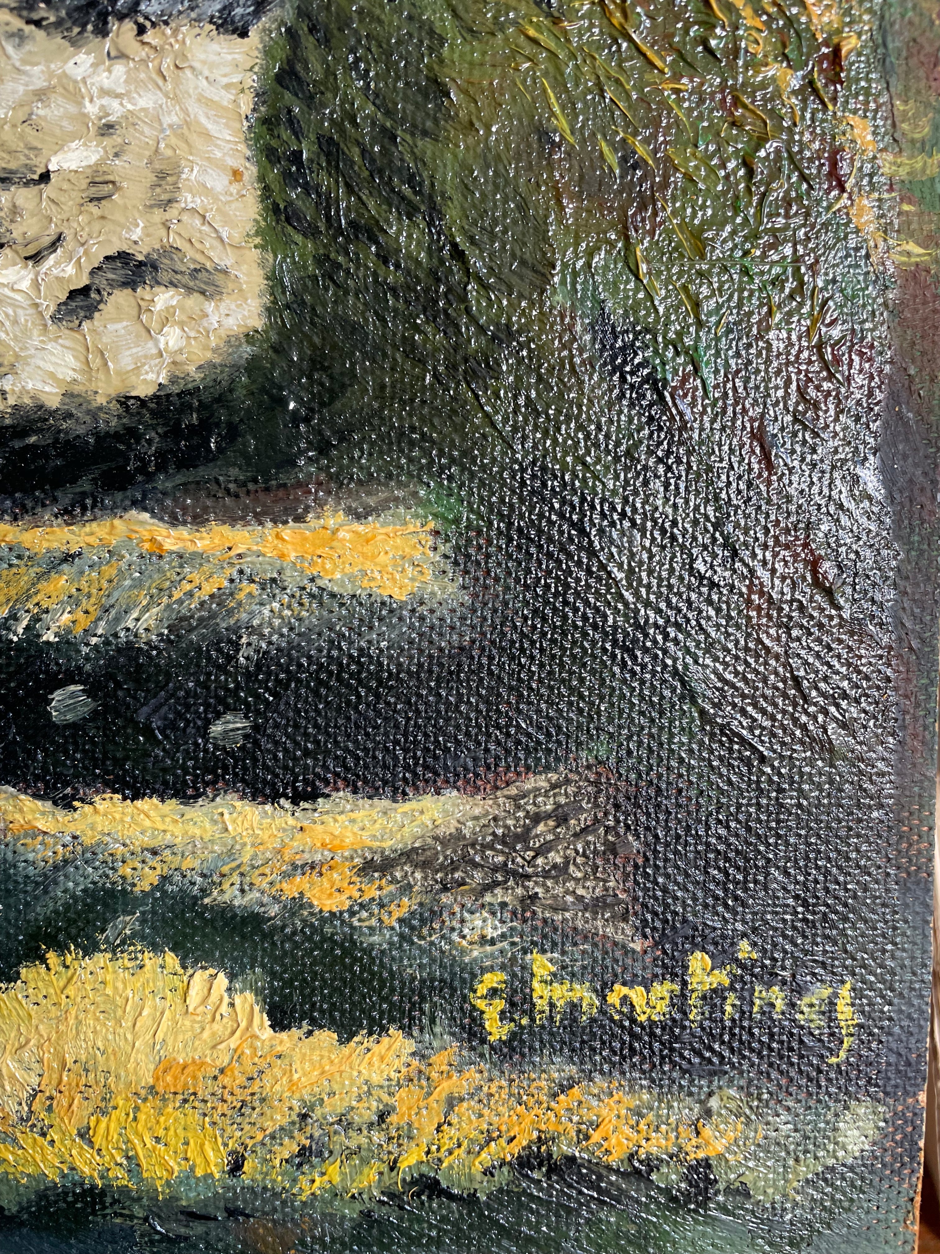 Provencal Farmhouse :  Signed Oil on Board