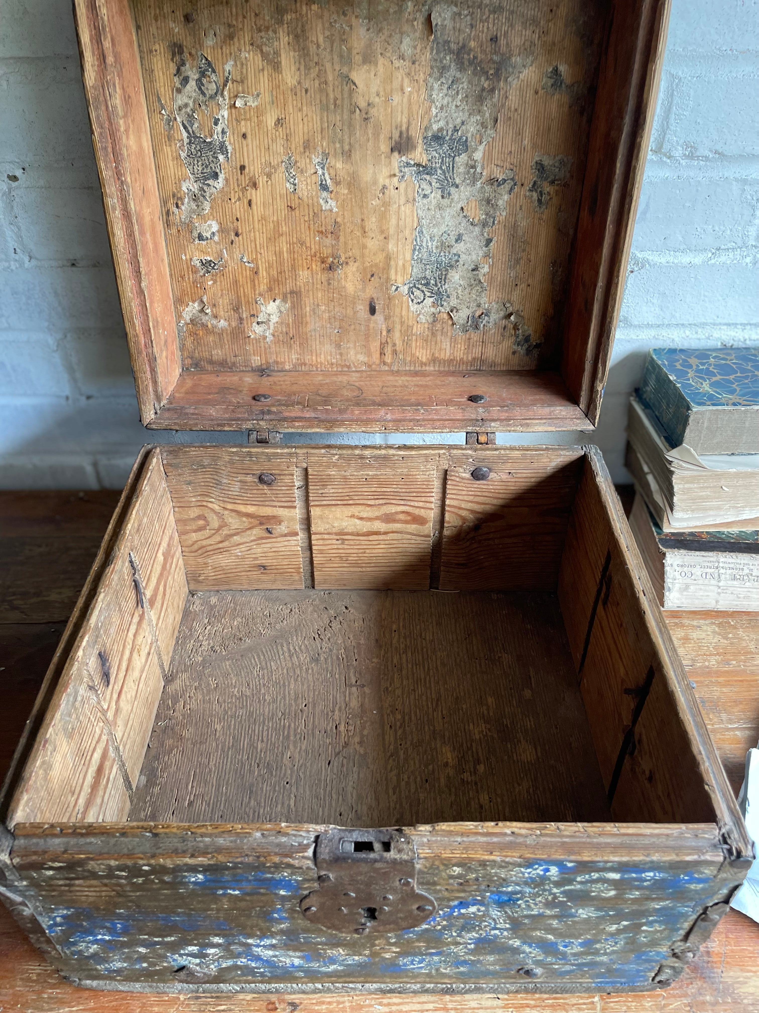 19th Century Chest with Original Iron Handles