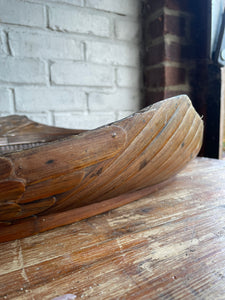 Duck-Shaped Wooden and Rattan Tray