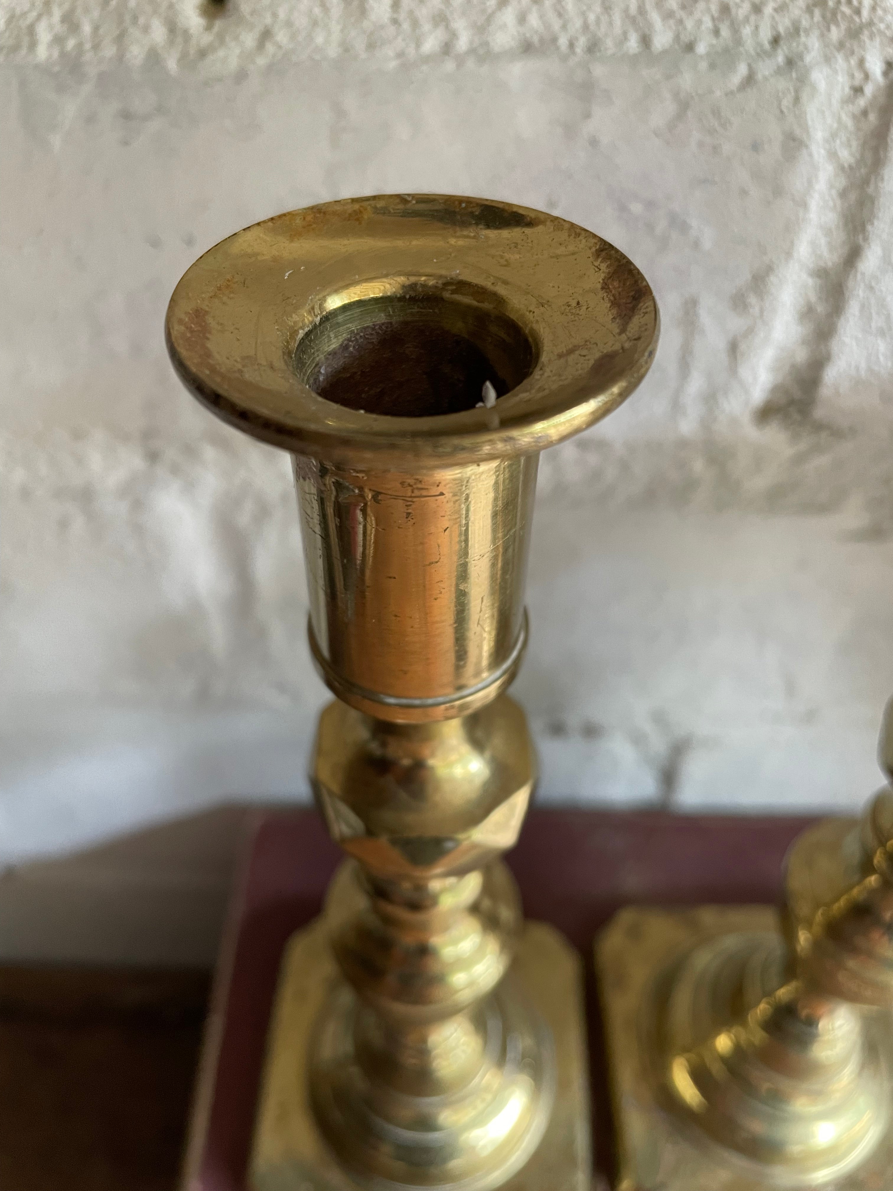 Pair of Small Classic Brass Candlesticks