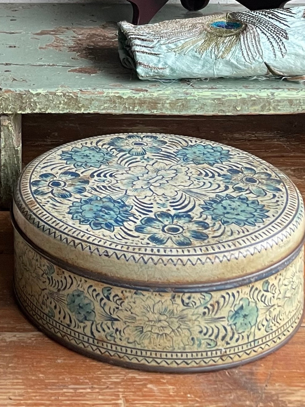 Early 1900s French Floral Tin