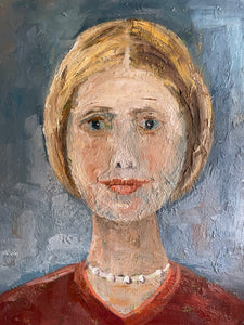 Bloomsbury Style Portrait:  Oil on Canvas