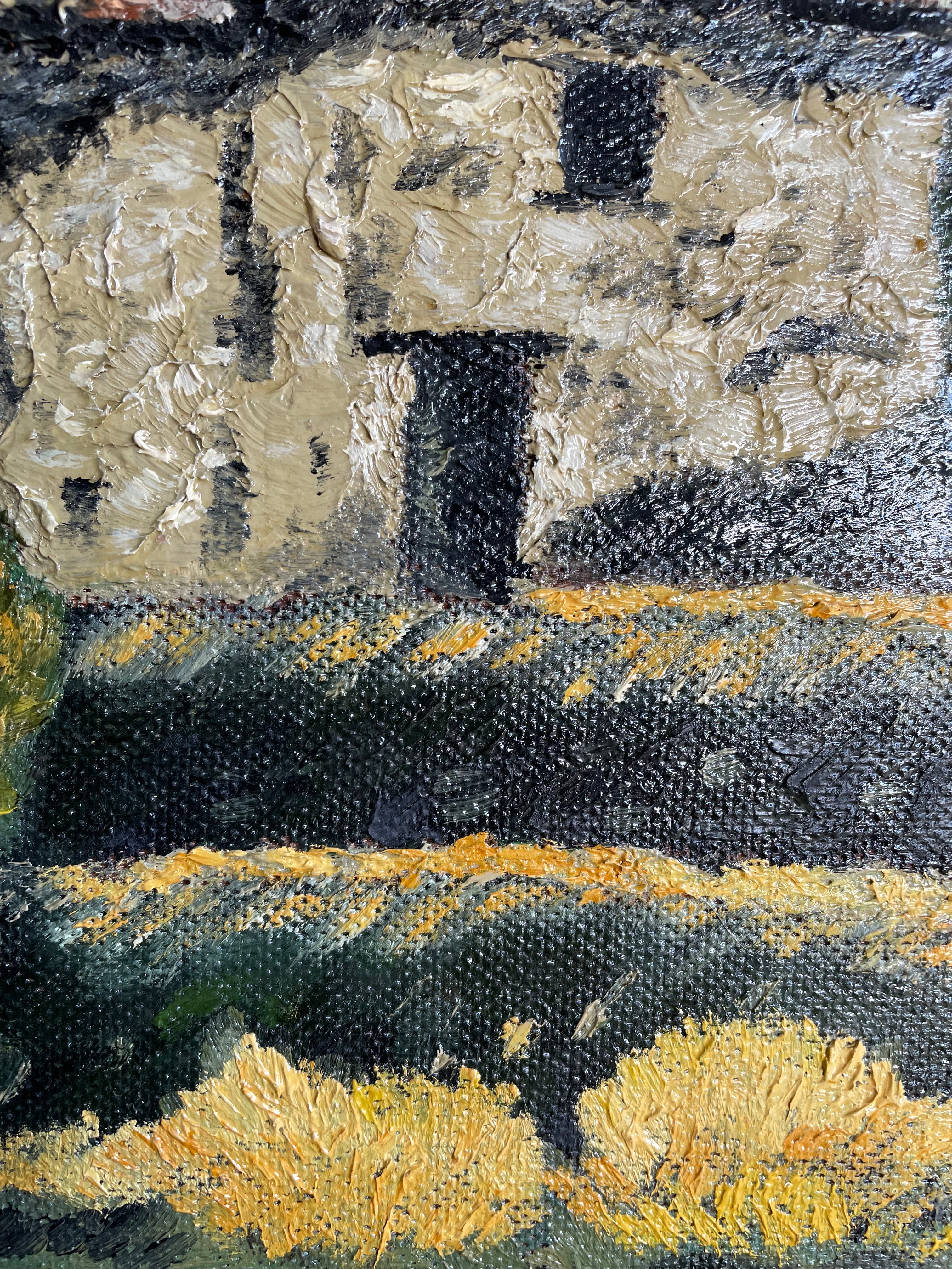 Provencal Farmhouse :  Signed Oil on Board