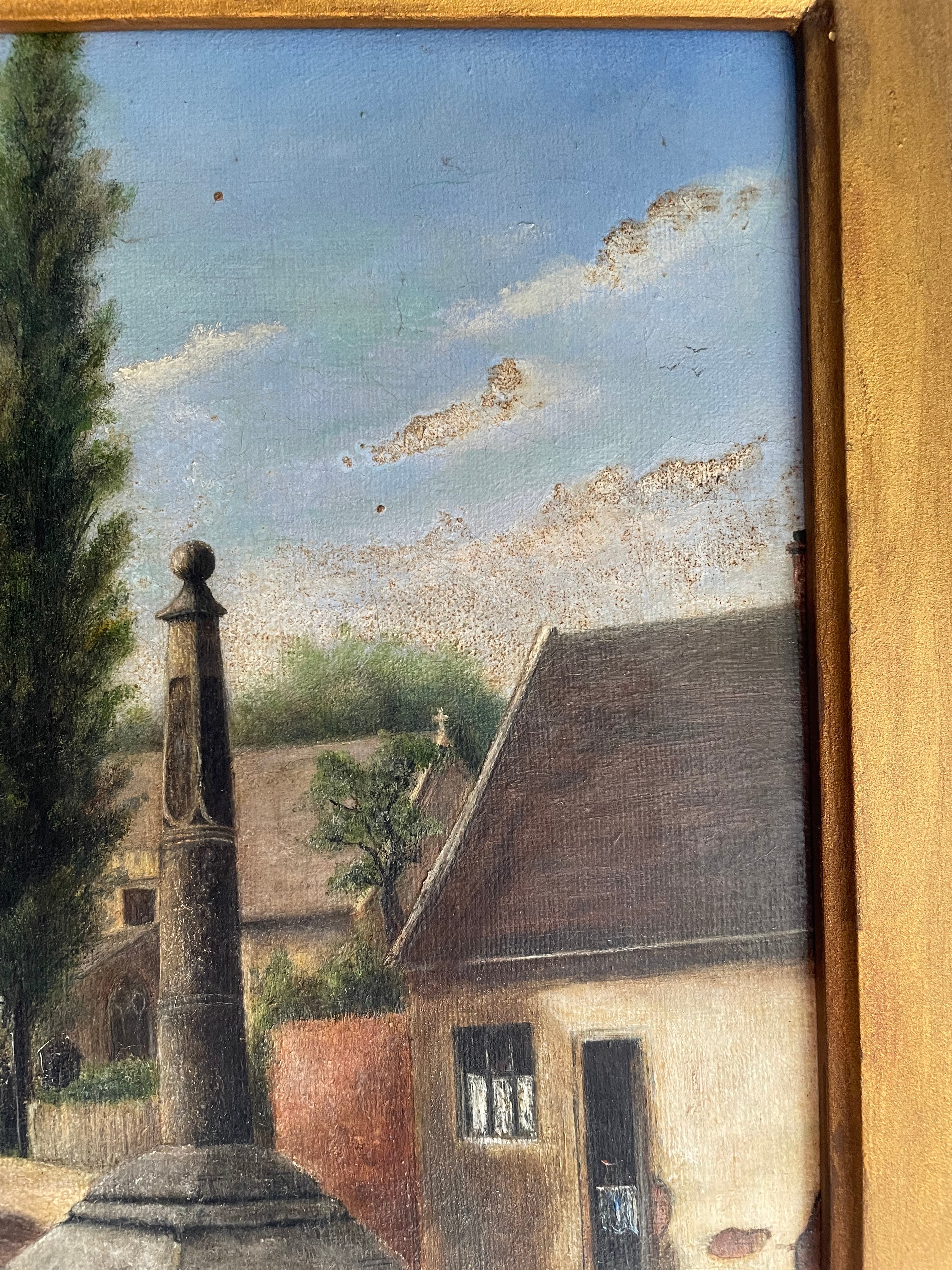 The Monument: Early 20th century oil on canvas