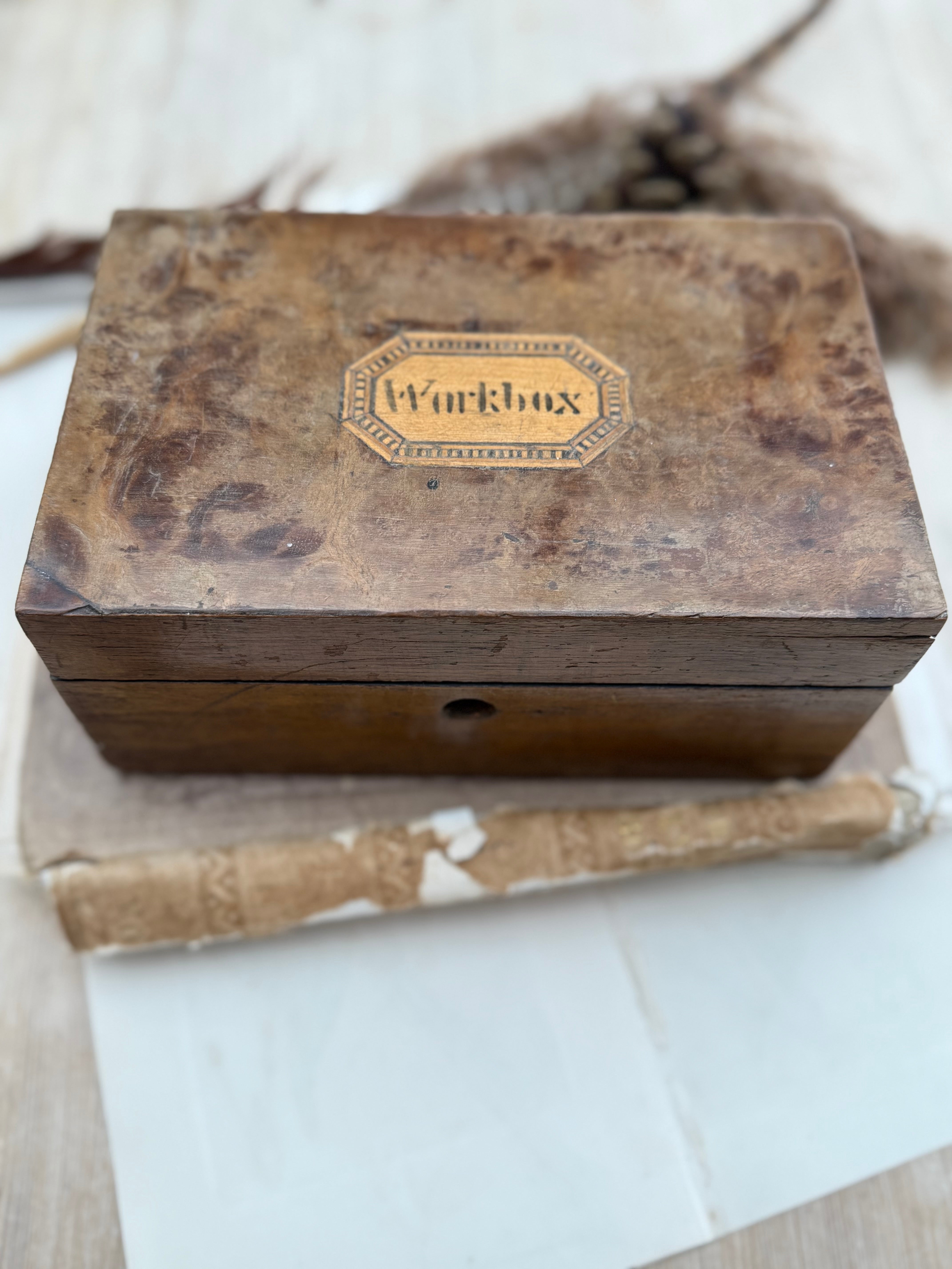 19th Century Handcrafted Sewing Box Circa 1880