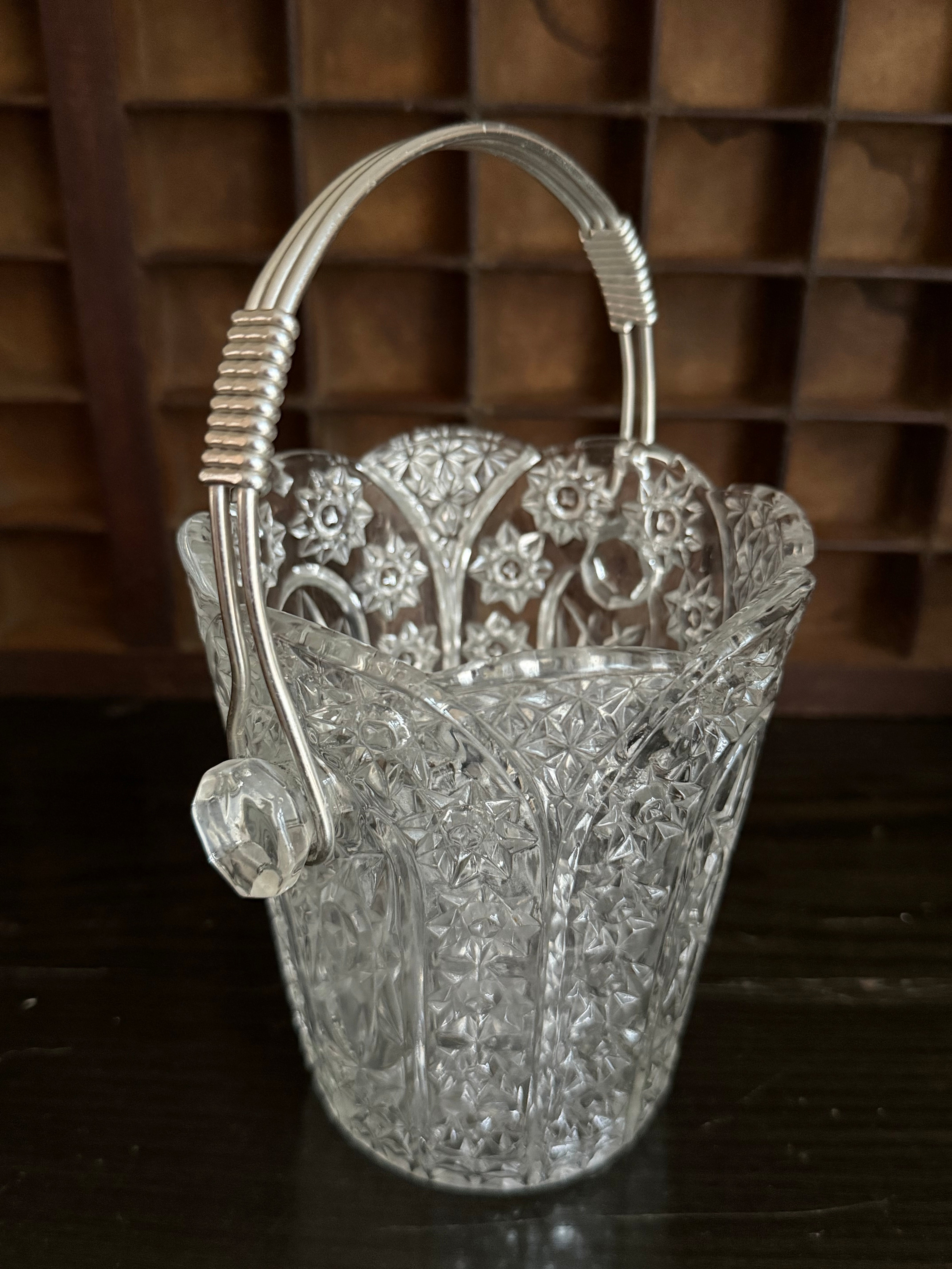 1920s French Glass Ice Bucket