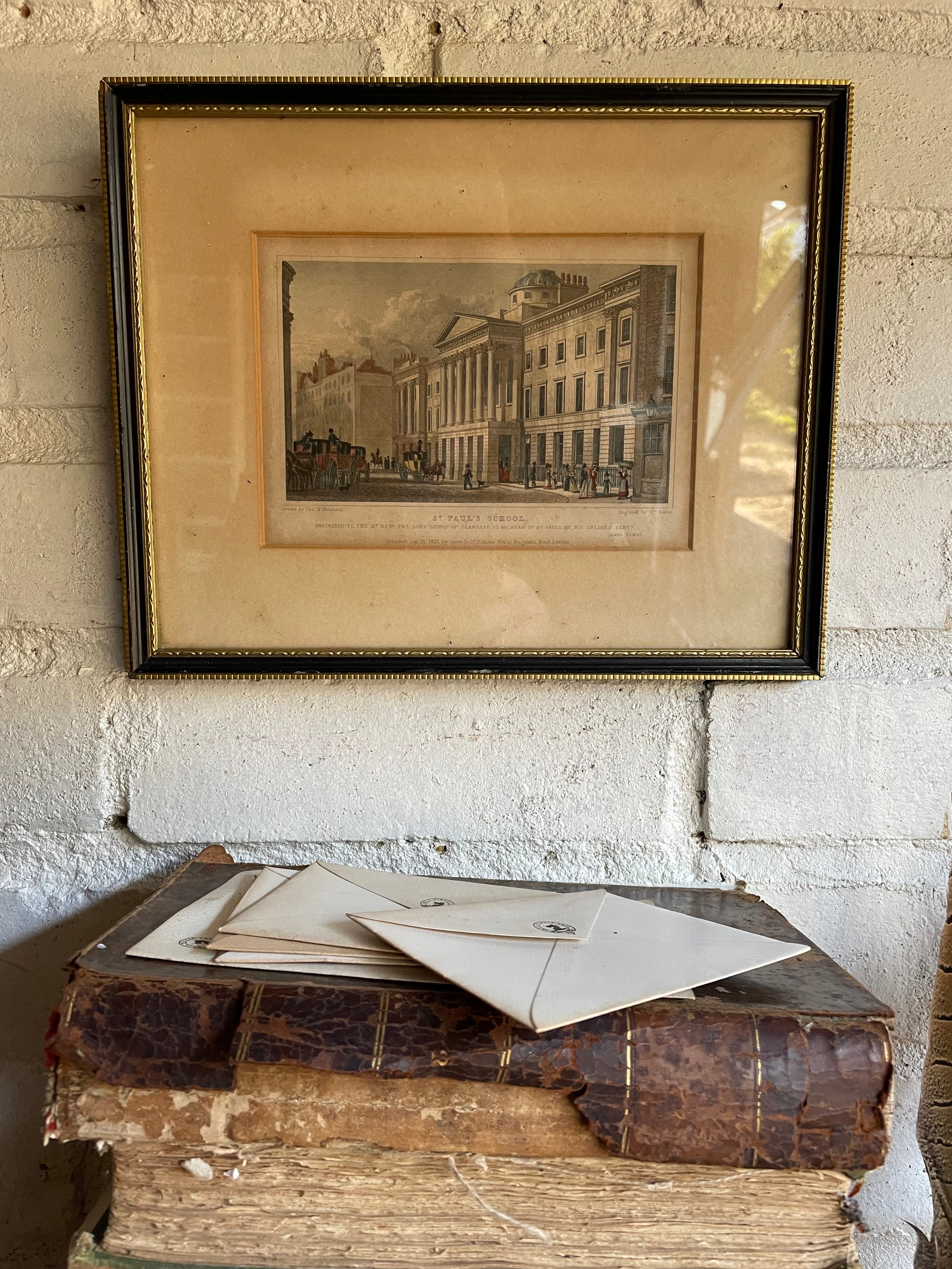 19th Century Framed Bookplate of St Paul’s School in London
