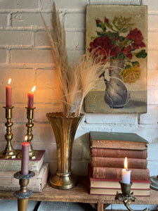 Art Deco Fluted Brass Vase