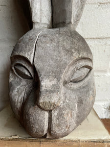 Quirky Carved Hare Sculpture