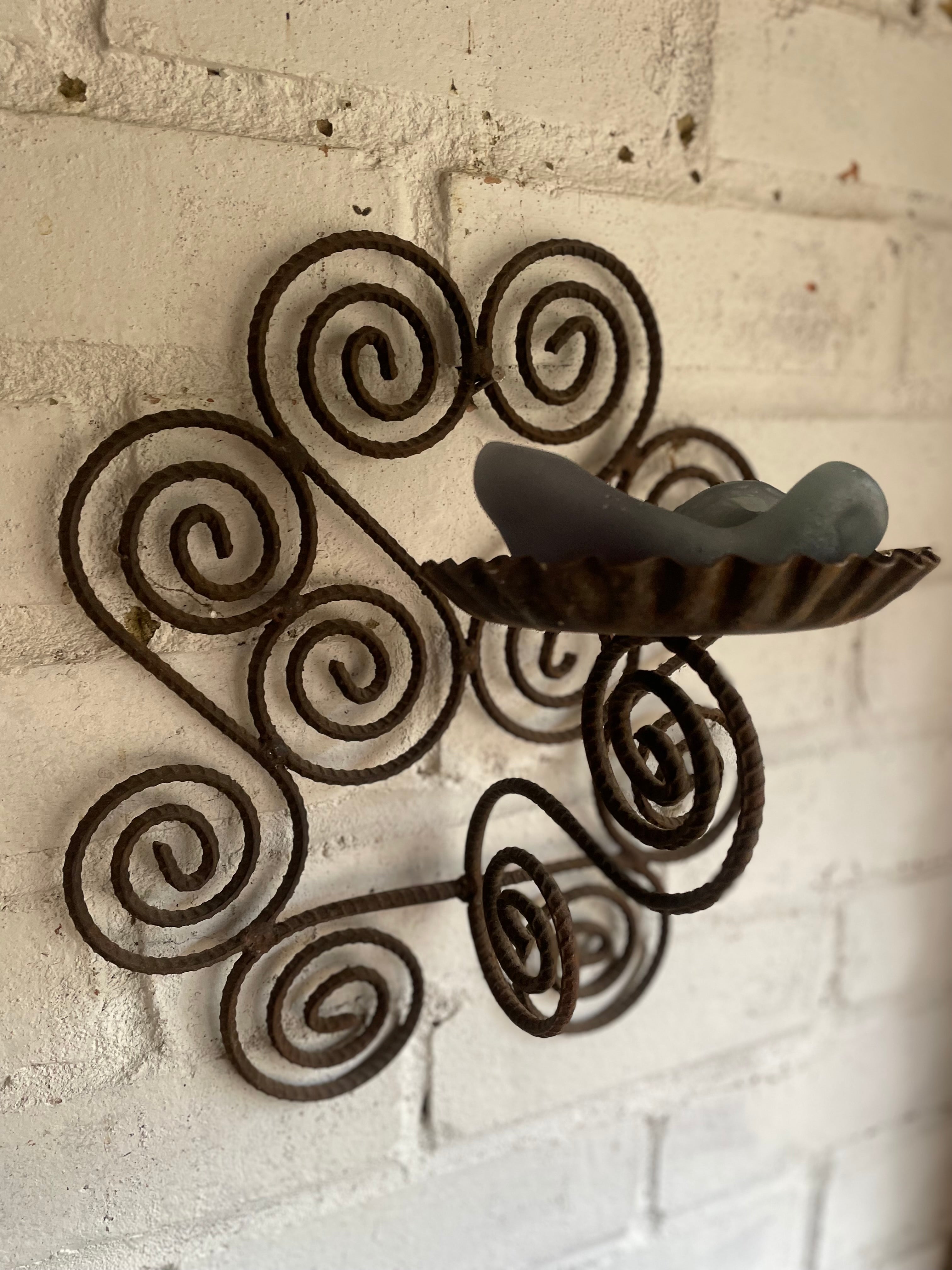Vintage Ironwork Wall Sconce for Candles or Plants