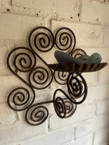 Vintage Ironwork Wall Sconce for Candles or Plants