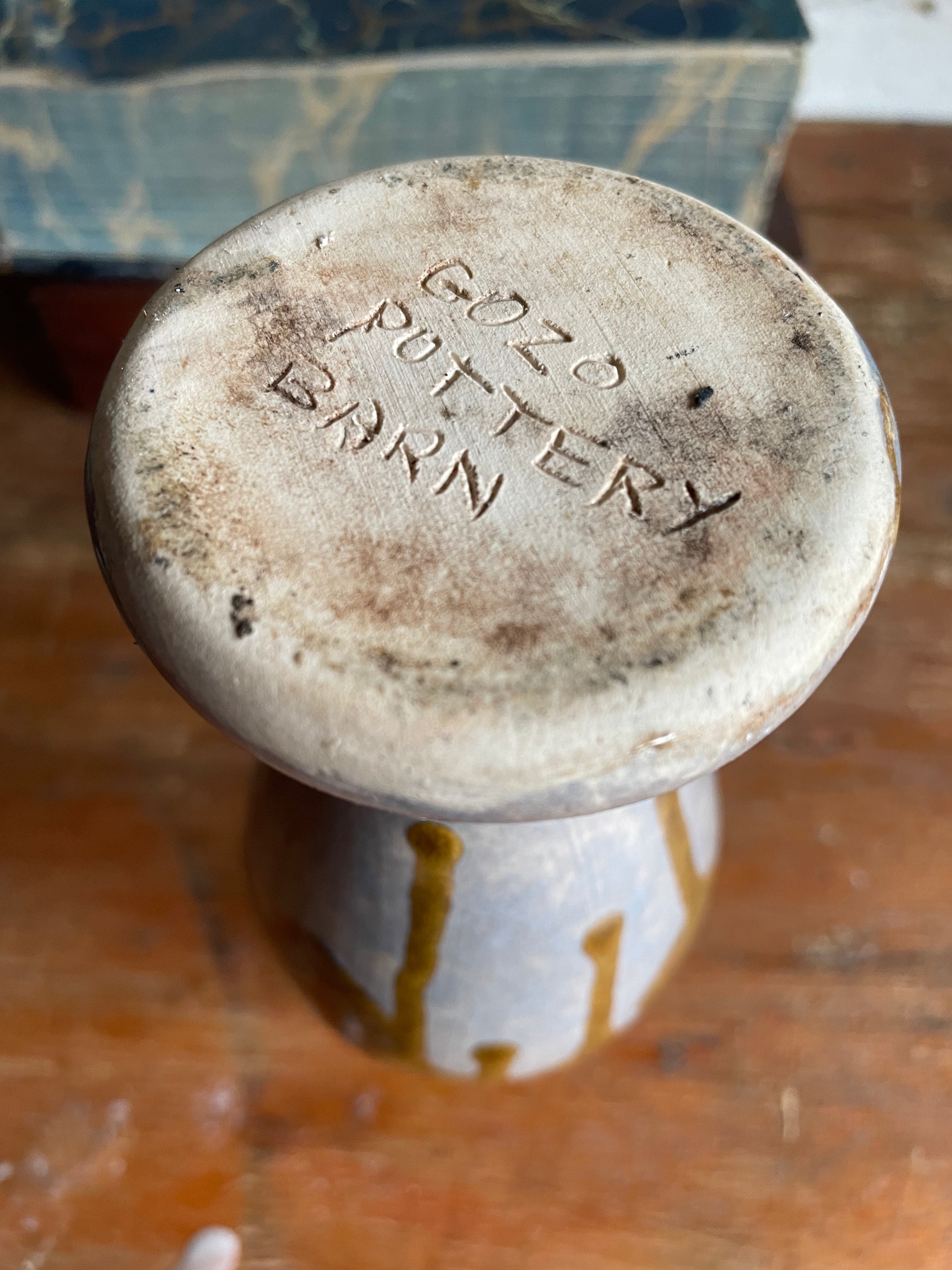 Blue & Gold Studio Pottery Vase