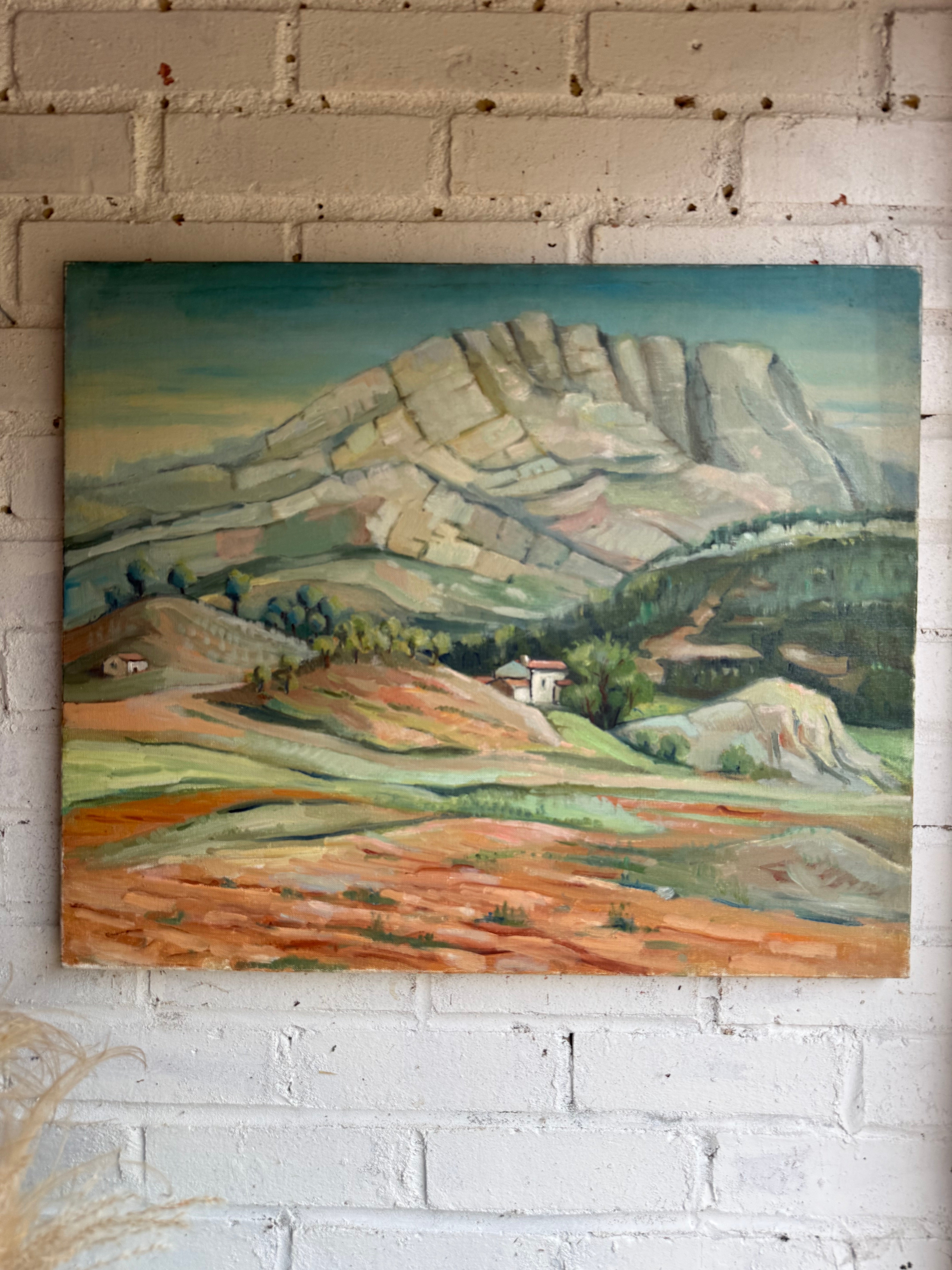 Provencal Landscape: Early 20th Century Oil on Canvas