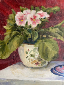 Still Life with Tea Cup:  Oil on Board