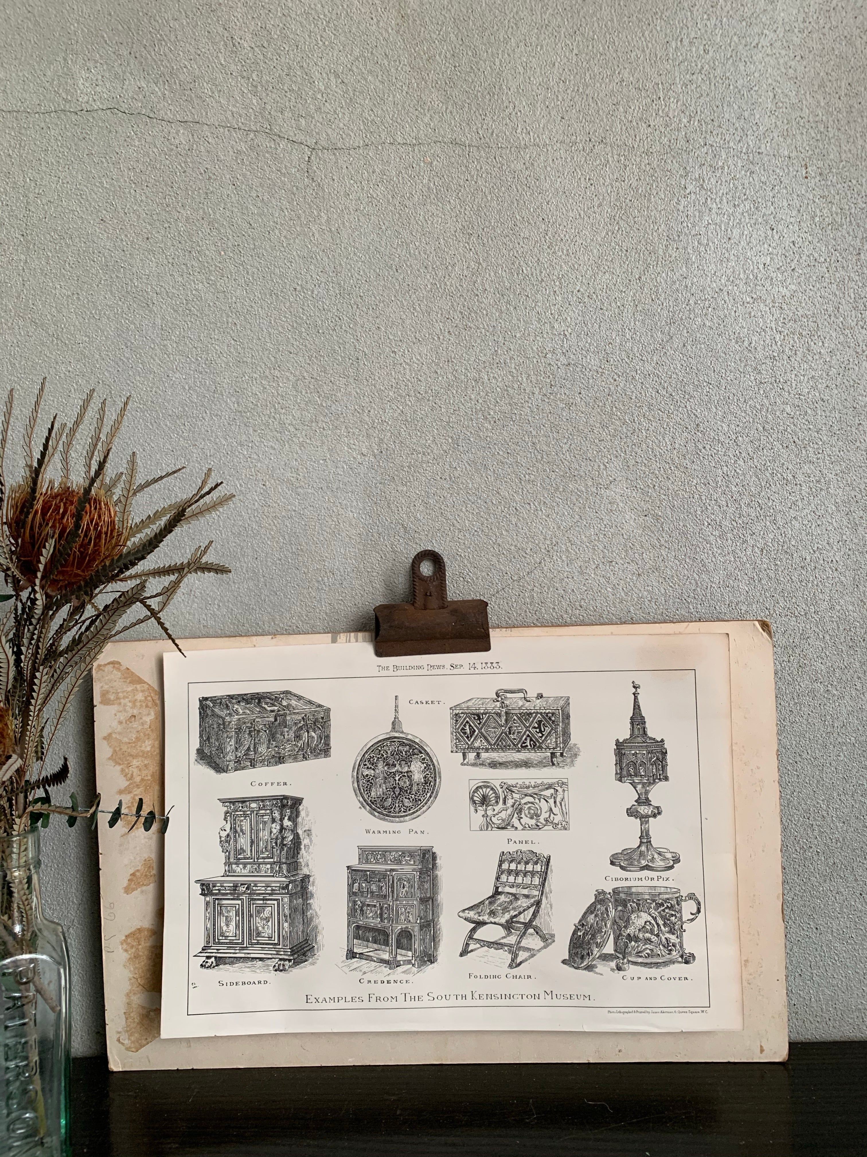 A pair of 19th century bookplates of ornamental objects from the South Kensington Museum (V&A Museum)