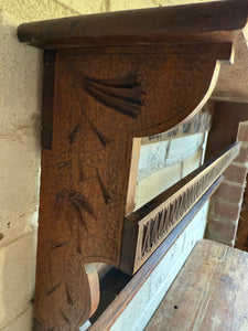 Arts & Crafts Carved Wall Hanging Shelf Circa 1910