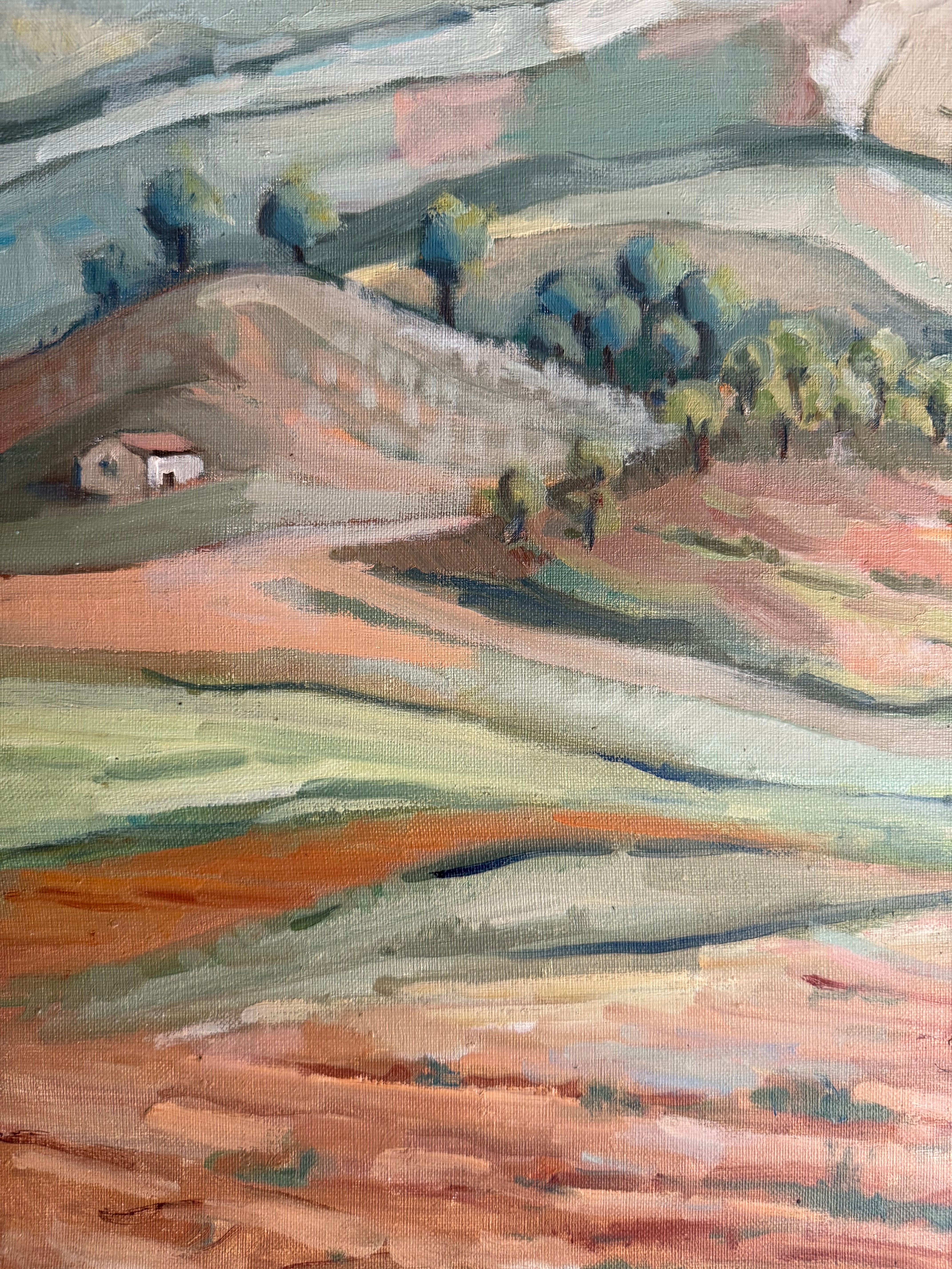 Provencal Landscape: Early 20th Century Oil on Canvas