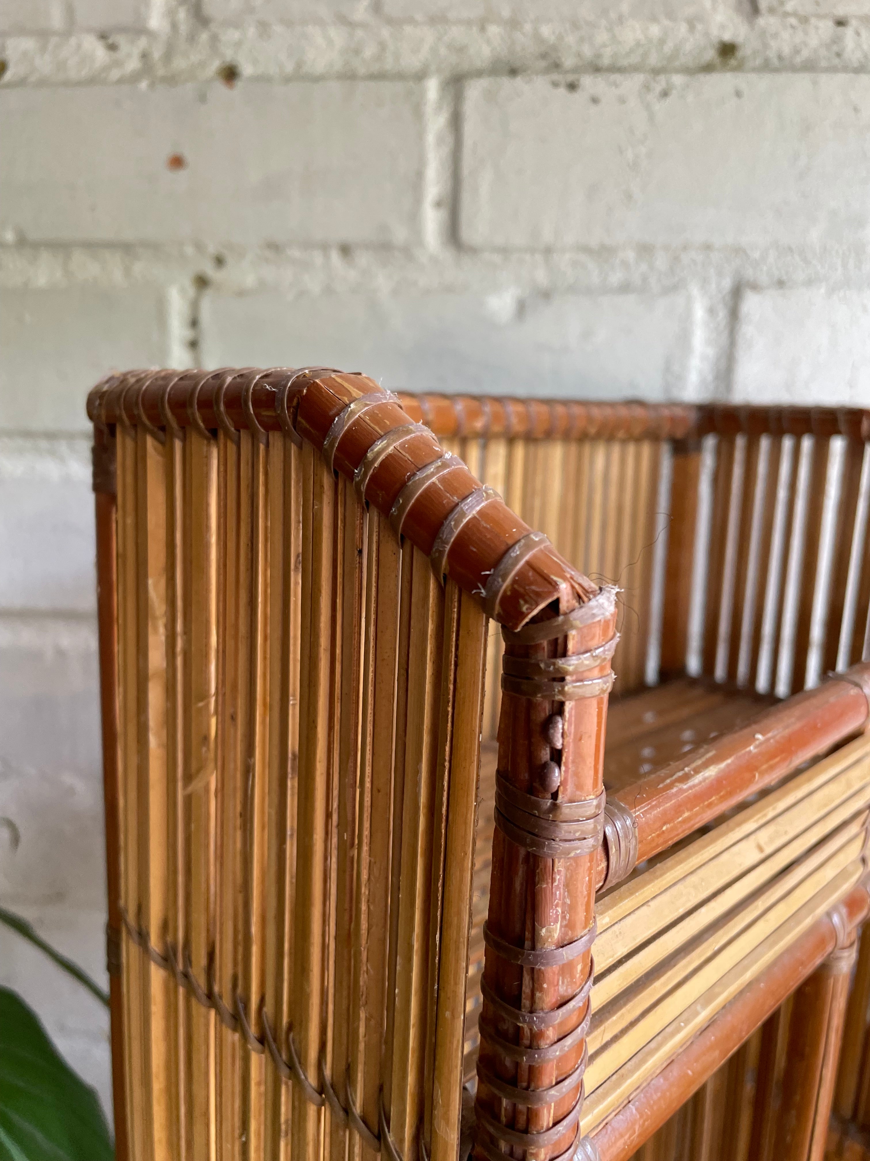 Small Rattan & Bamboo Shelf