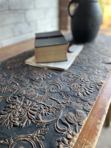 Timeworn Interior Decorators Sample Panel with Victorian Lincrusta Wallcovering