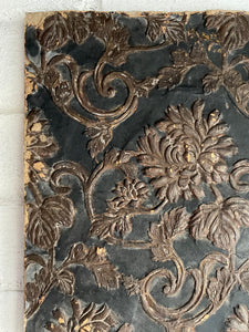 Timeworn Interior Decorators Sample Panel with Victorian Lincrusta Wallcovering