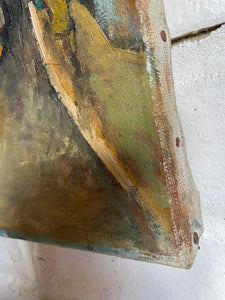 French Market Day: Antique Oil on Stretched Linen