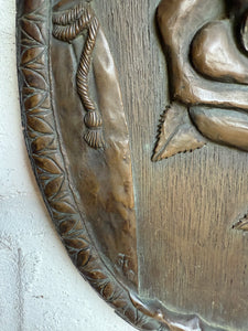 Rose Revealed: 19th Century Wood, Iron and Resin Plaque
