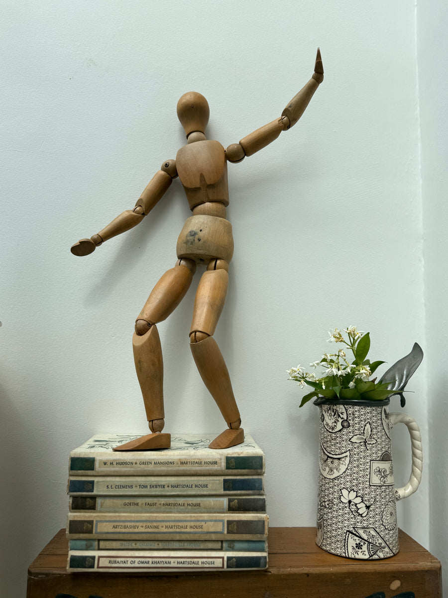 Early-Mid 20th Century French Wooden Oversized Articulated Artists Man ...