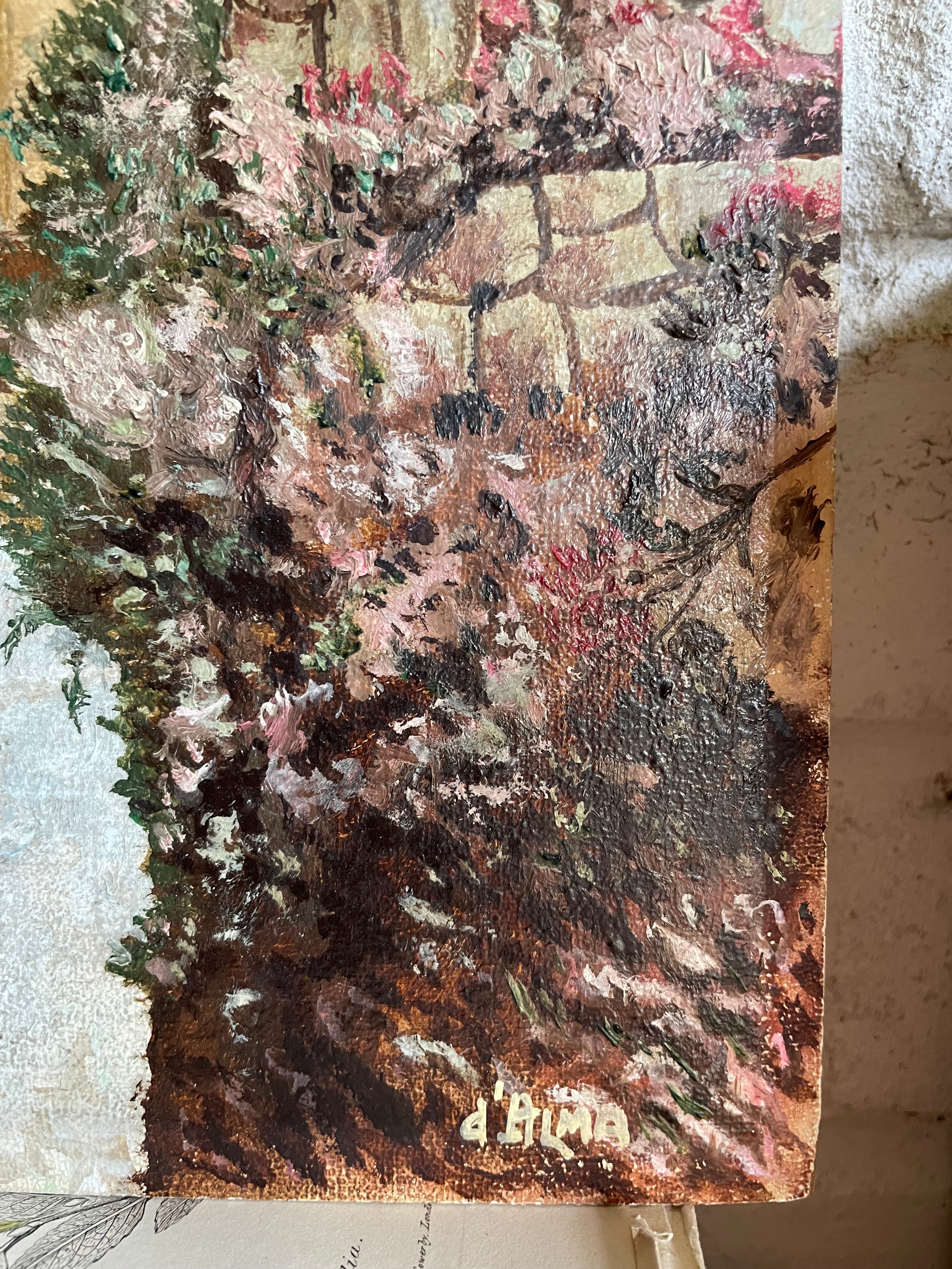 House on Stilts: Vintage Oil on Board