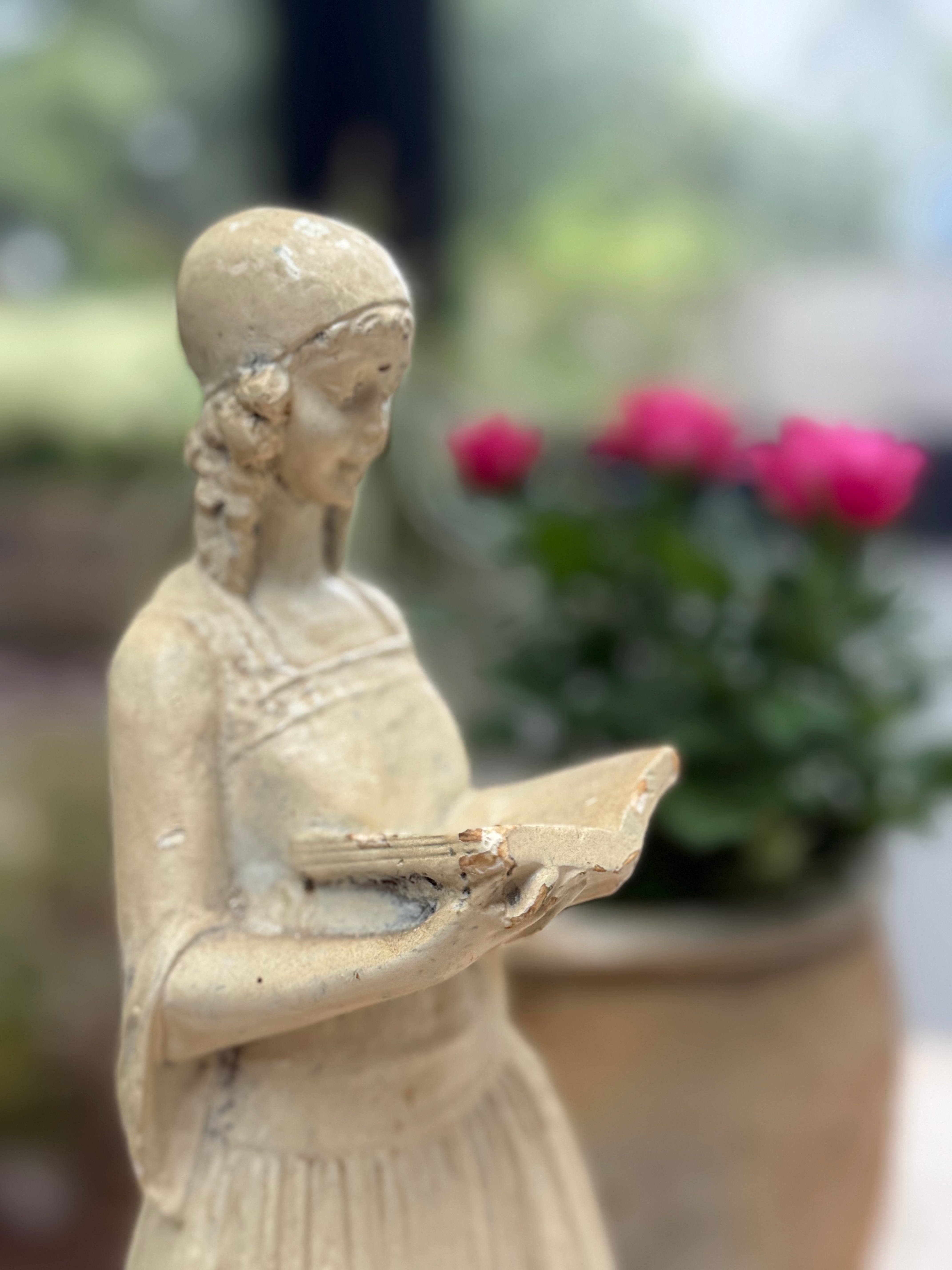 In Prayer: Beautiful Glazed Clay Sculpture