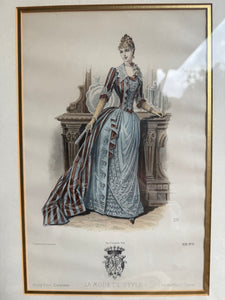 19th Century French Magazine Framed Hand Coloured Illustration - No 11