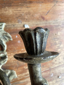 French Cast Iron Wall Candle Sconce