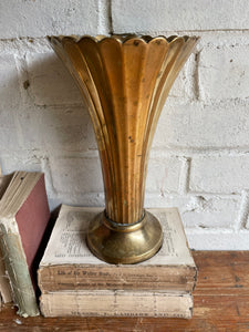 Art Deco Fluted Brass Vase