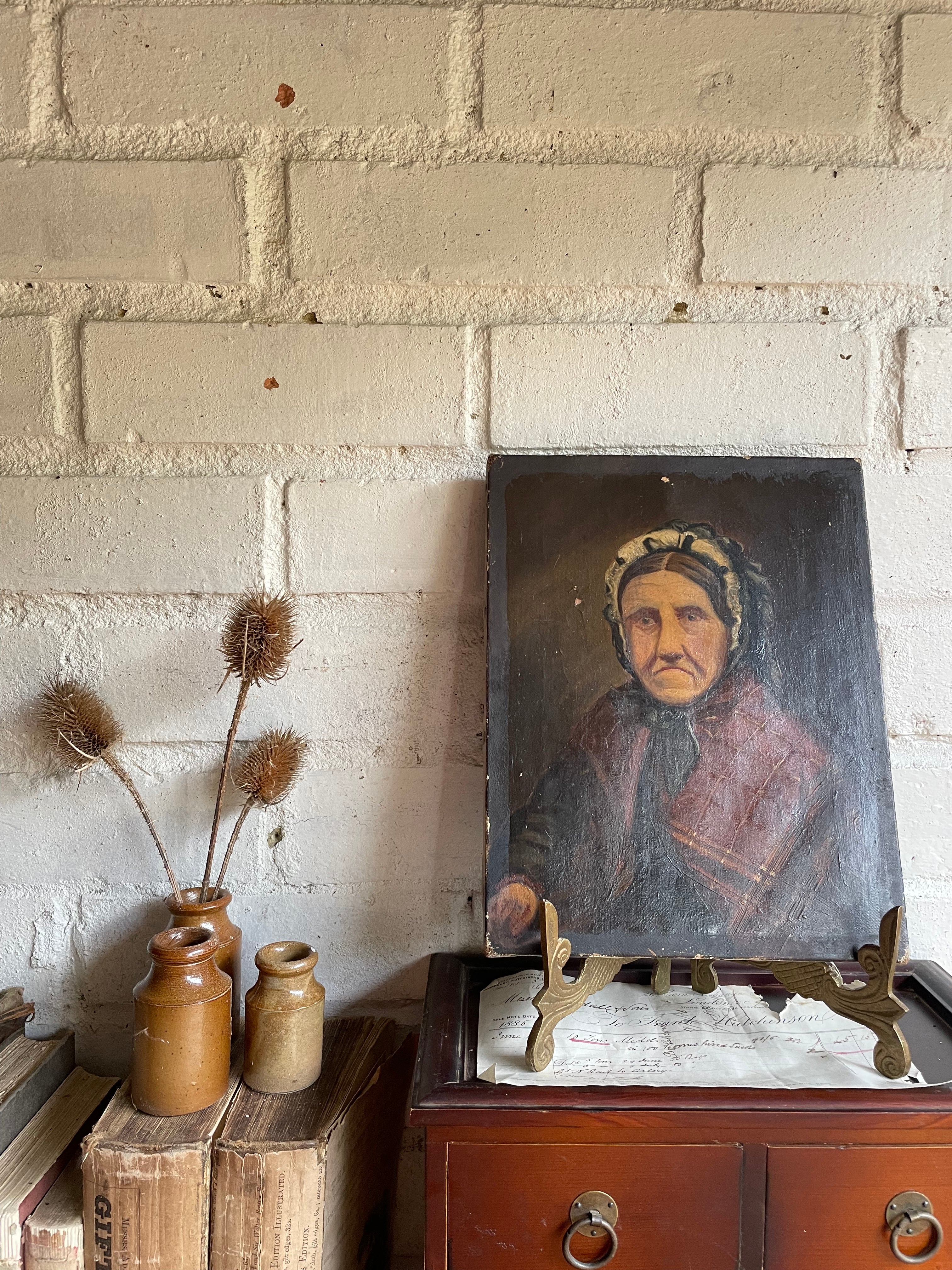 Small 19th Century Oil on Canvas: Portrait of a Woman