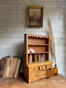 Vintage Miniature Oak Welsh Dresser