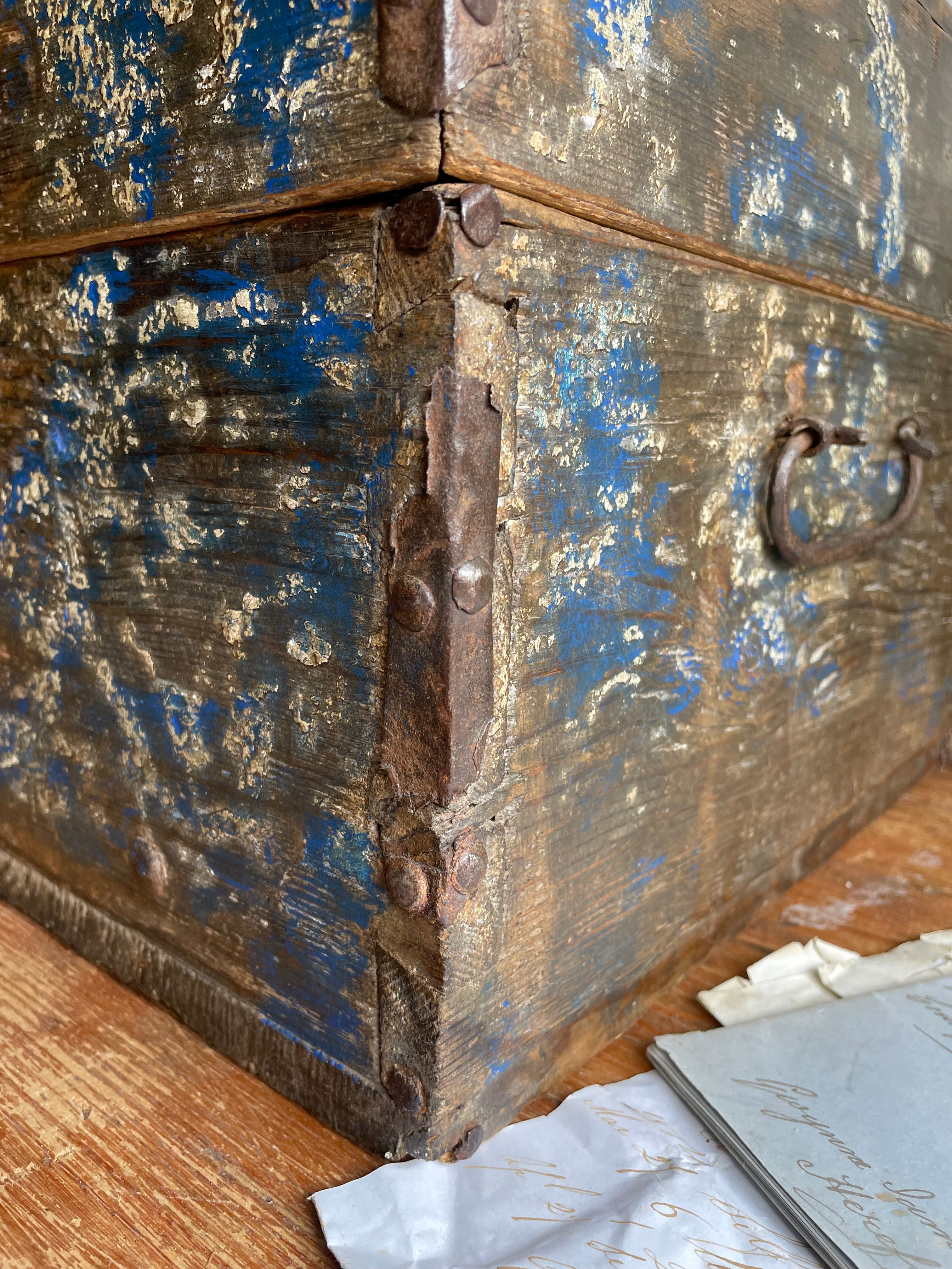 19th Century Chest with Original Iron Handles