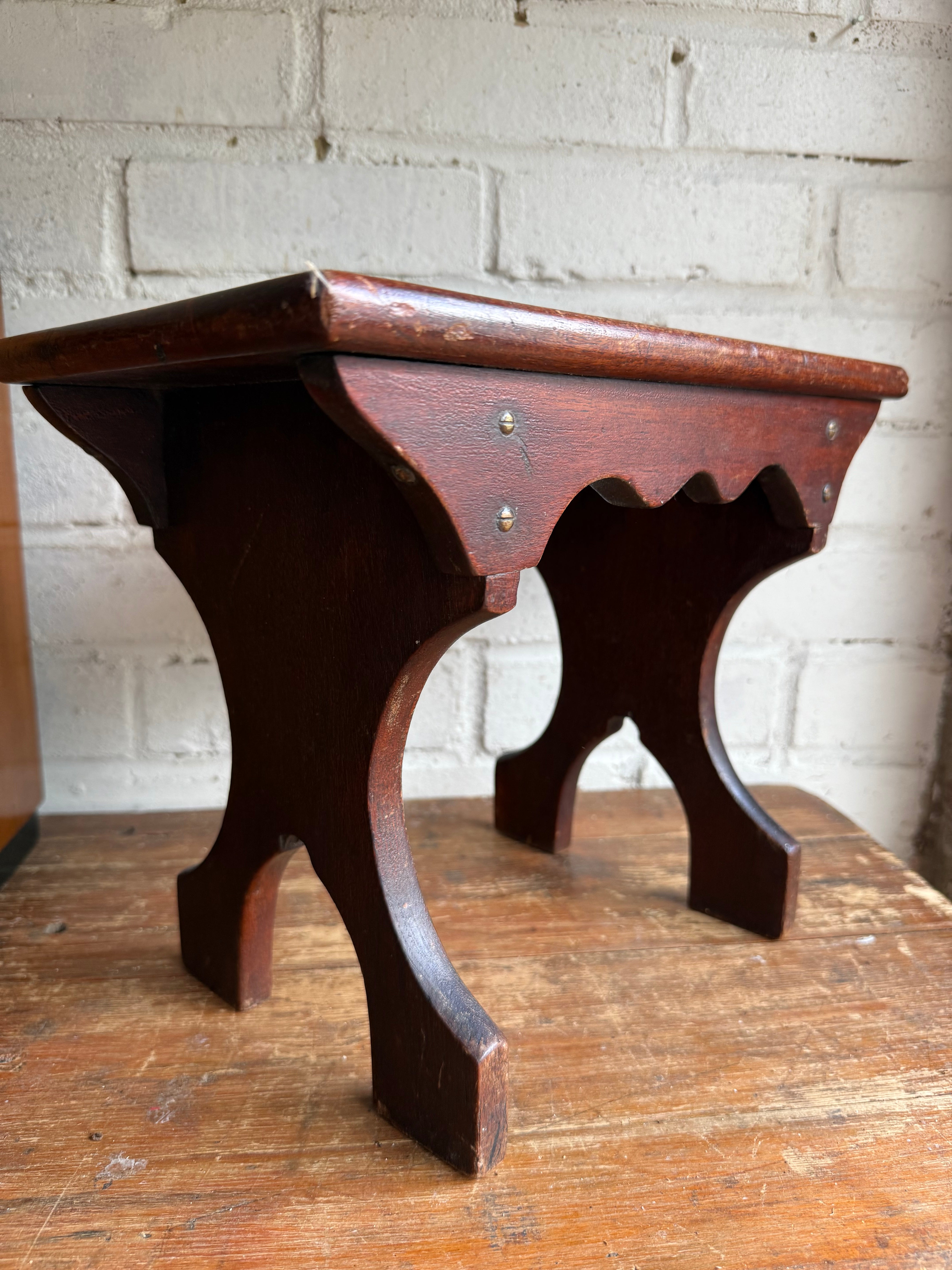 WW1 Naval Stool with Union Jack & French Flag Inlay