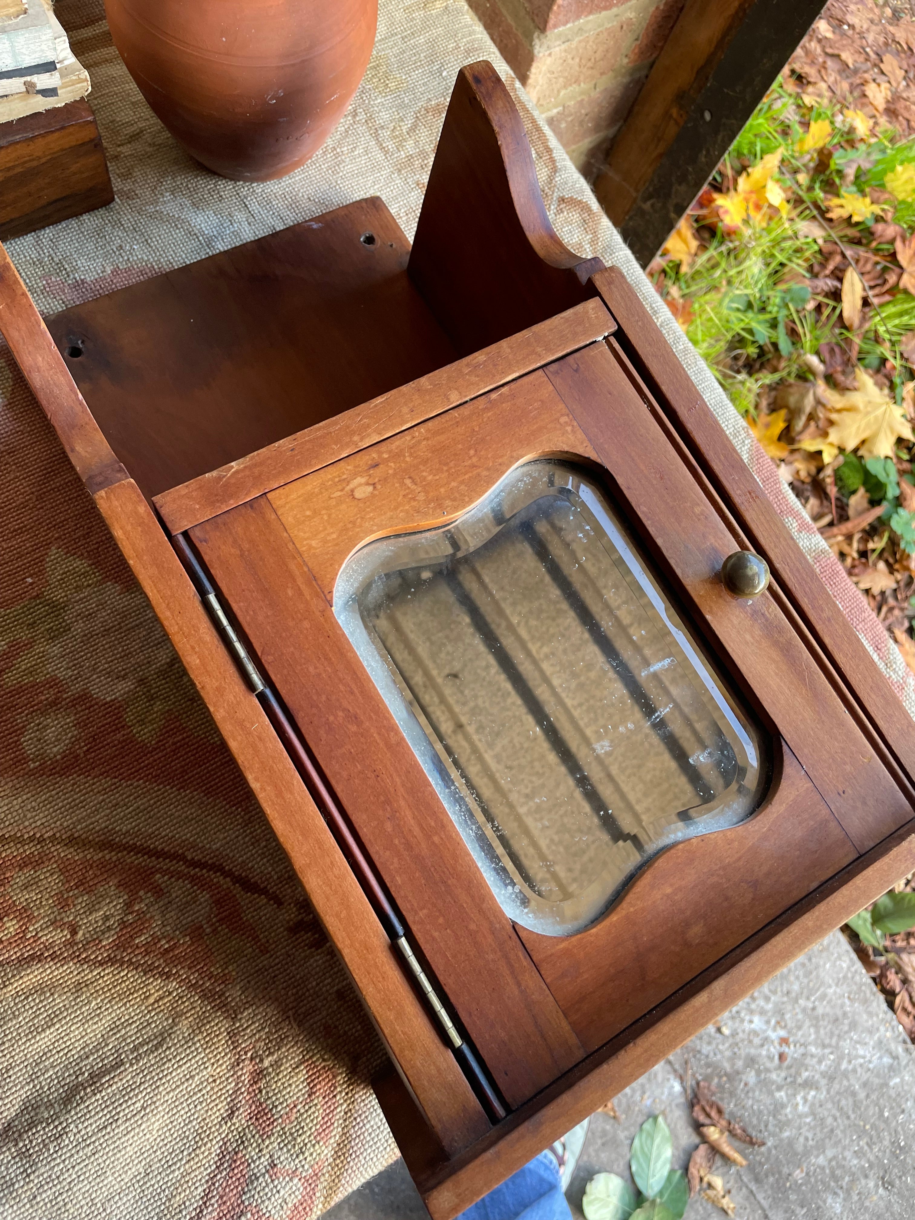 1930s Oak Mirrored Wall Cabinet with Original Bevelled Glass