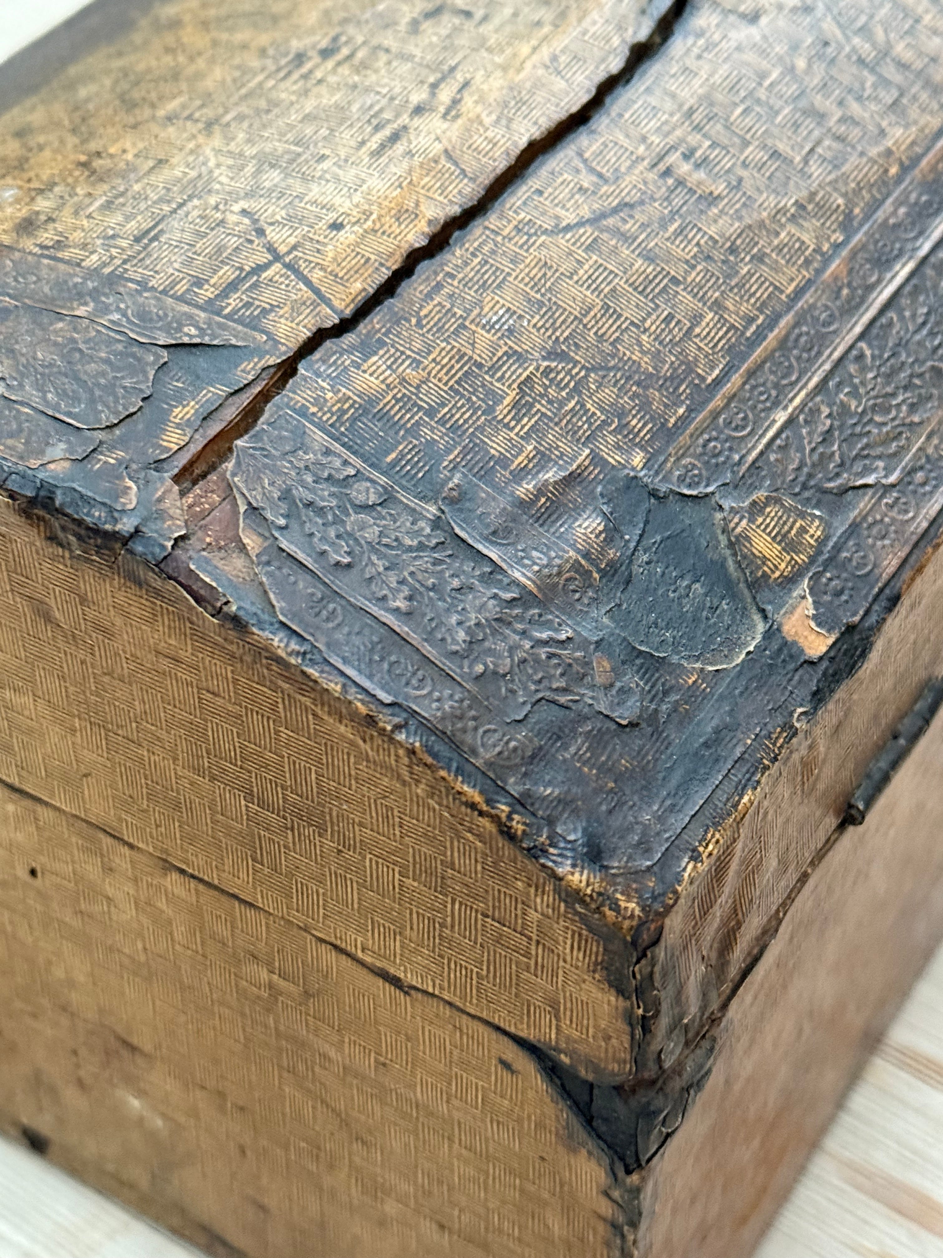 Circa 1880s: Embossed Faux Leather Box