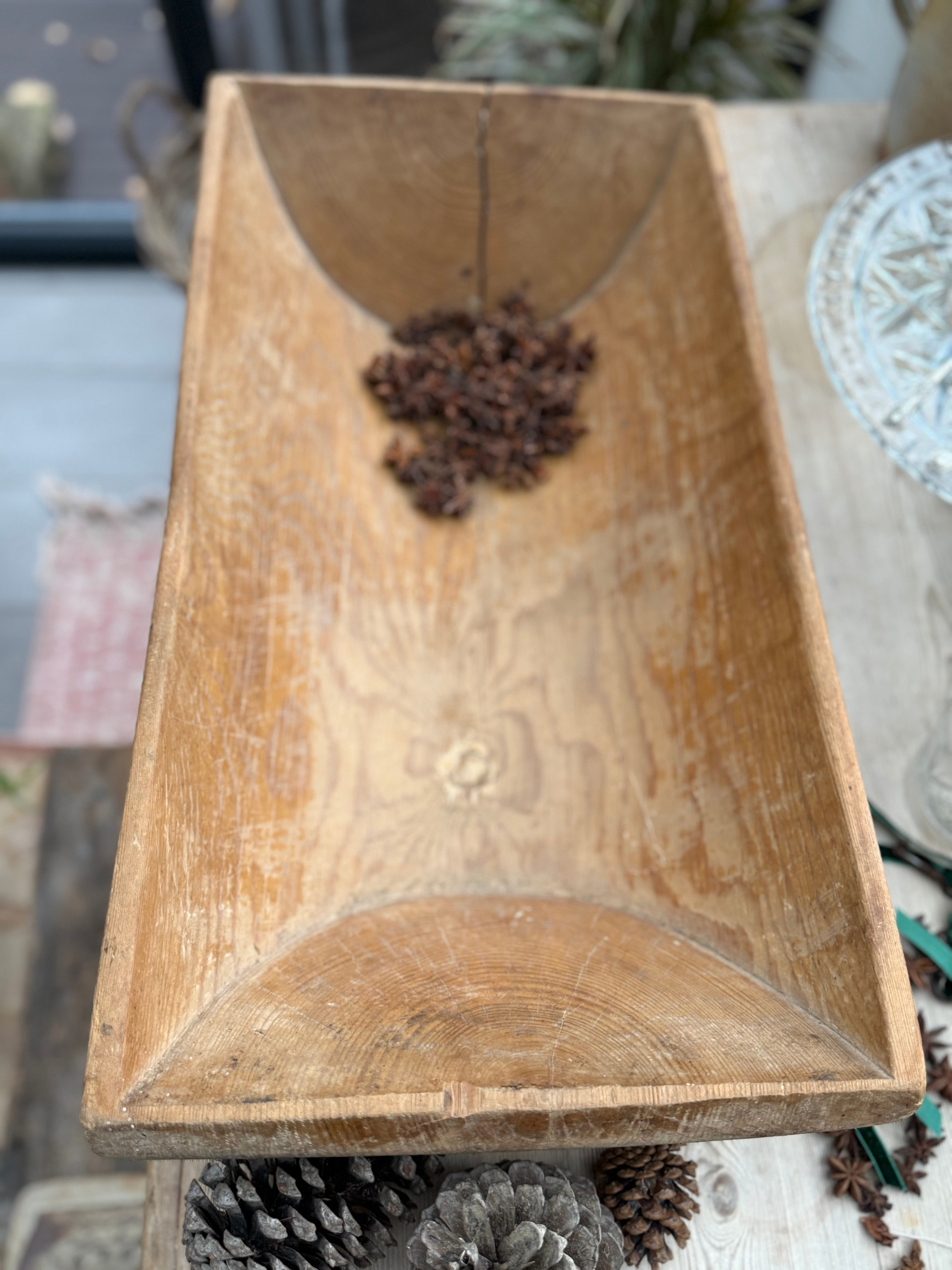 Large Pine Dough Bowl