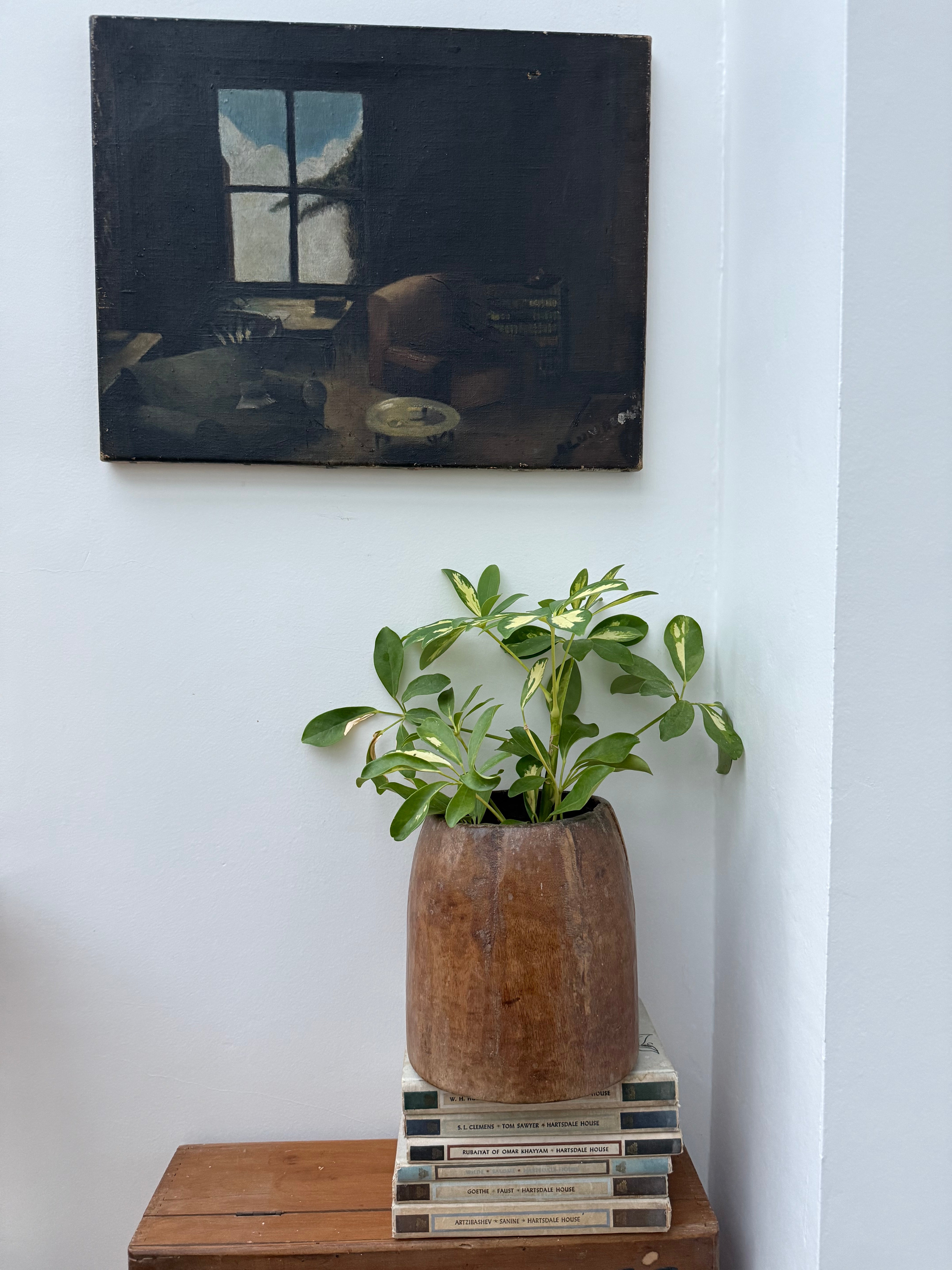 Circa 1930s: A Glimpse Outside. Oil on Canvas