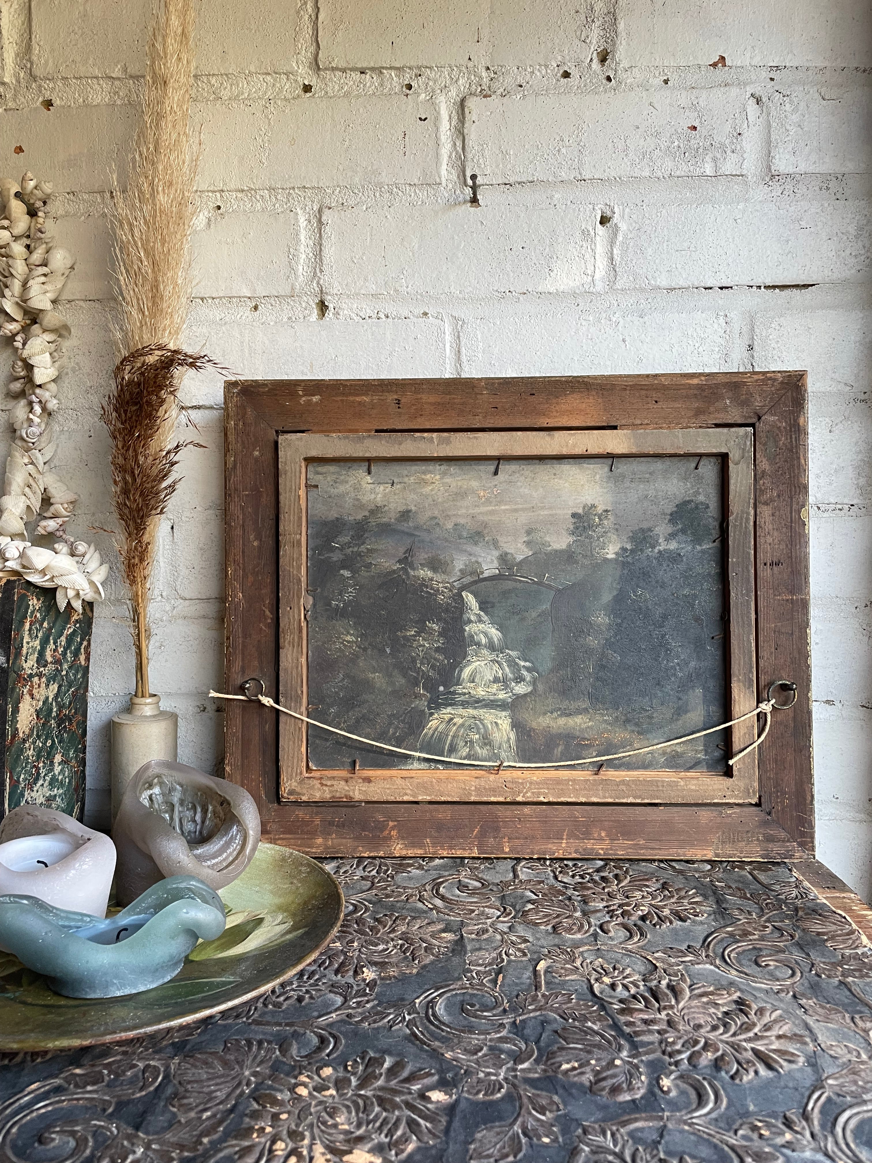 19th Century British School Double-Sided Oil Painting