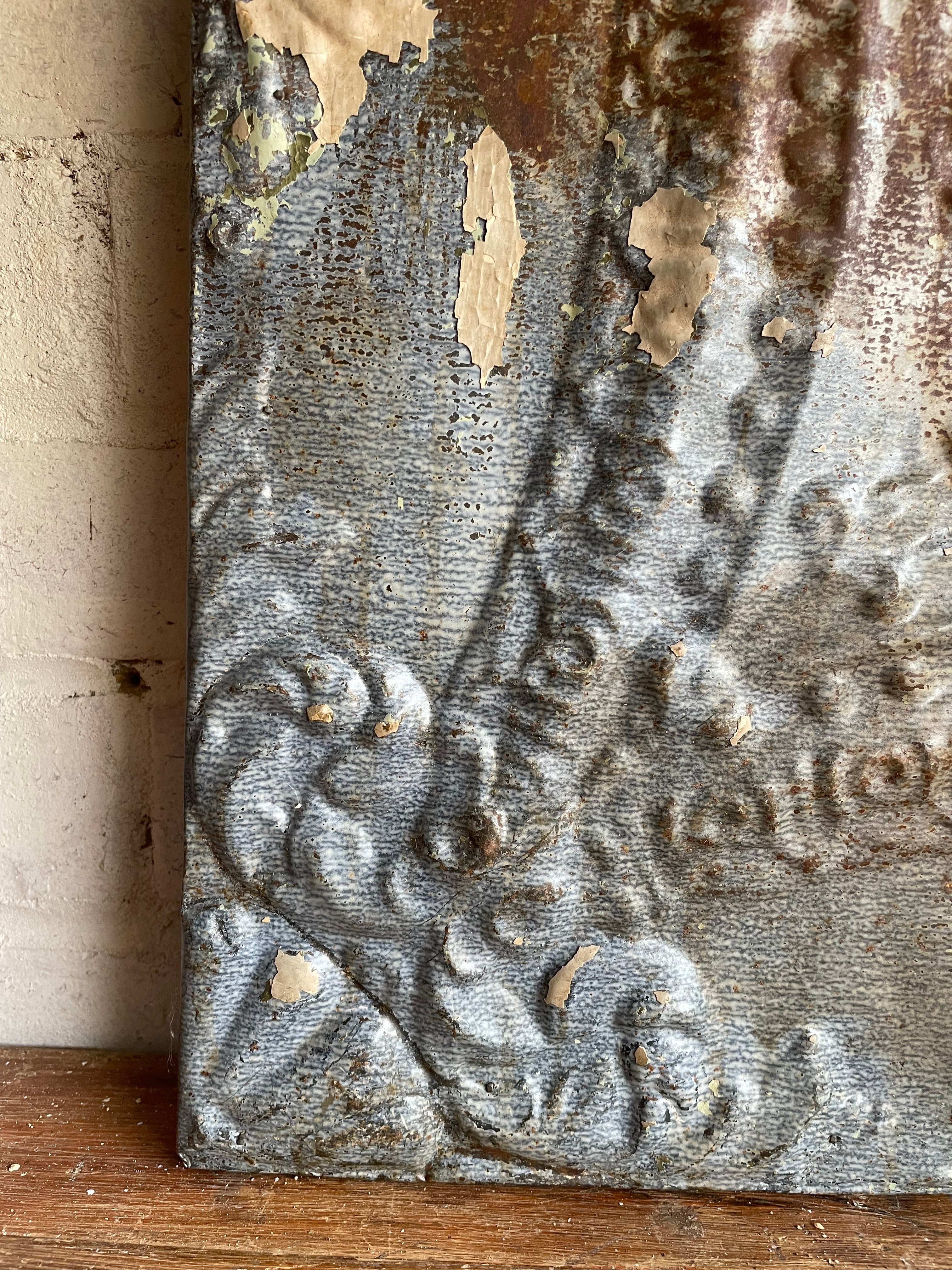 Original American Early 1900s Tin Ceiling Tile