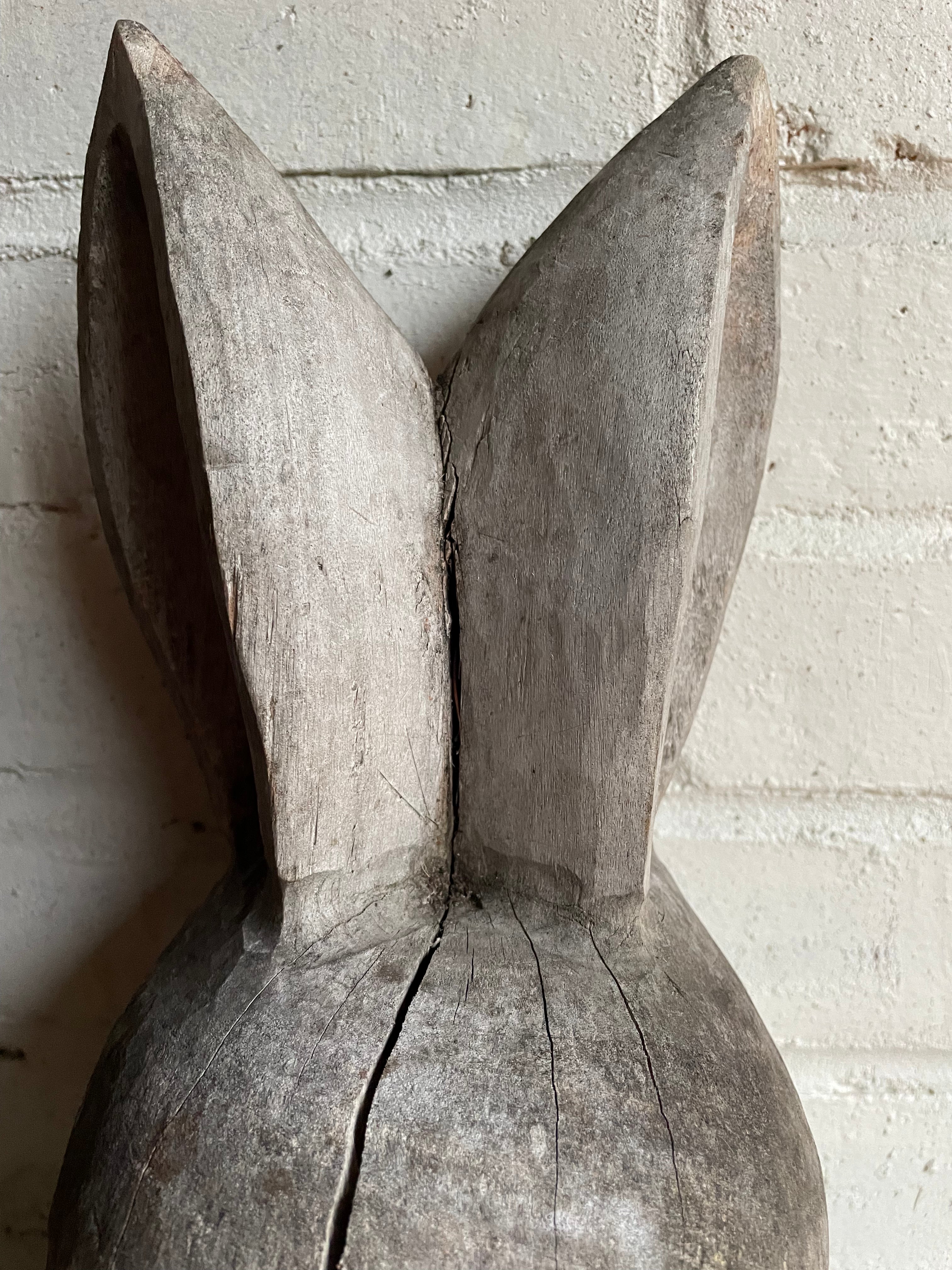Quirky Carved Hare Sculpture