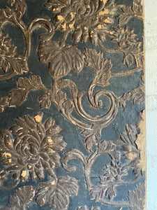Timeworn Interior Decorators Sample Panel with Victorian Lincrusta Wallcovering