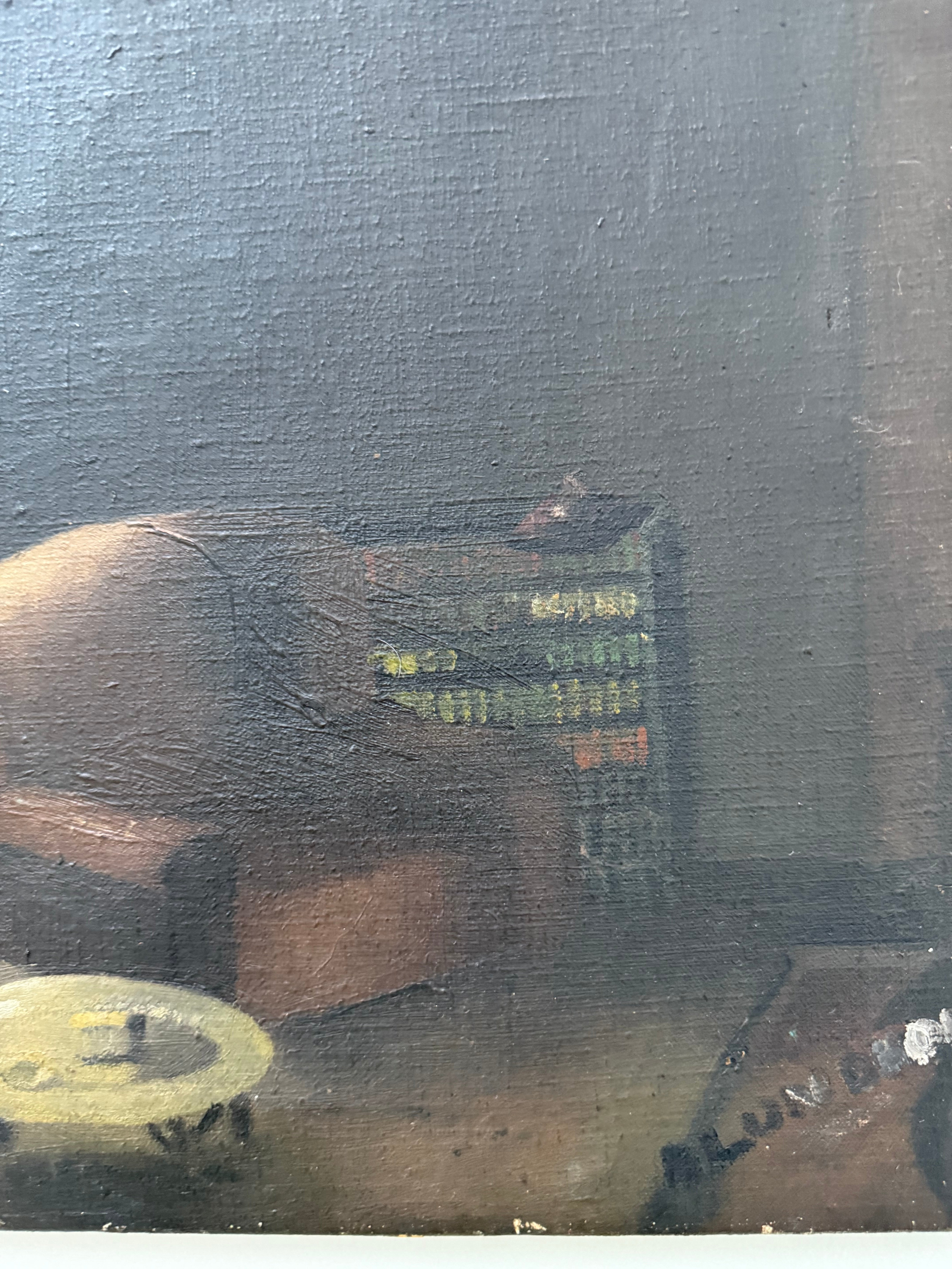 Circa 1930s: A Glimpse Outside. Oil on Canvas
